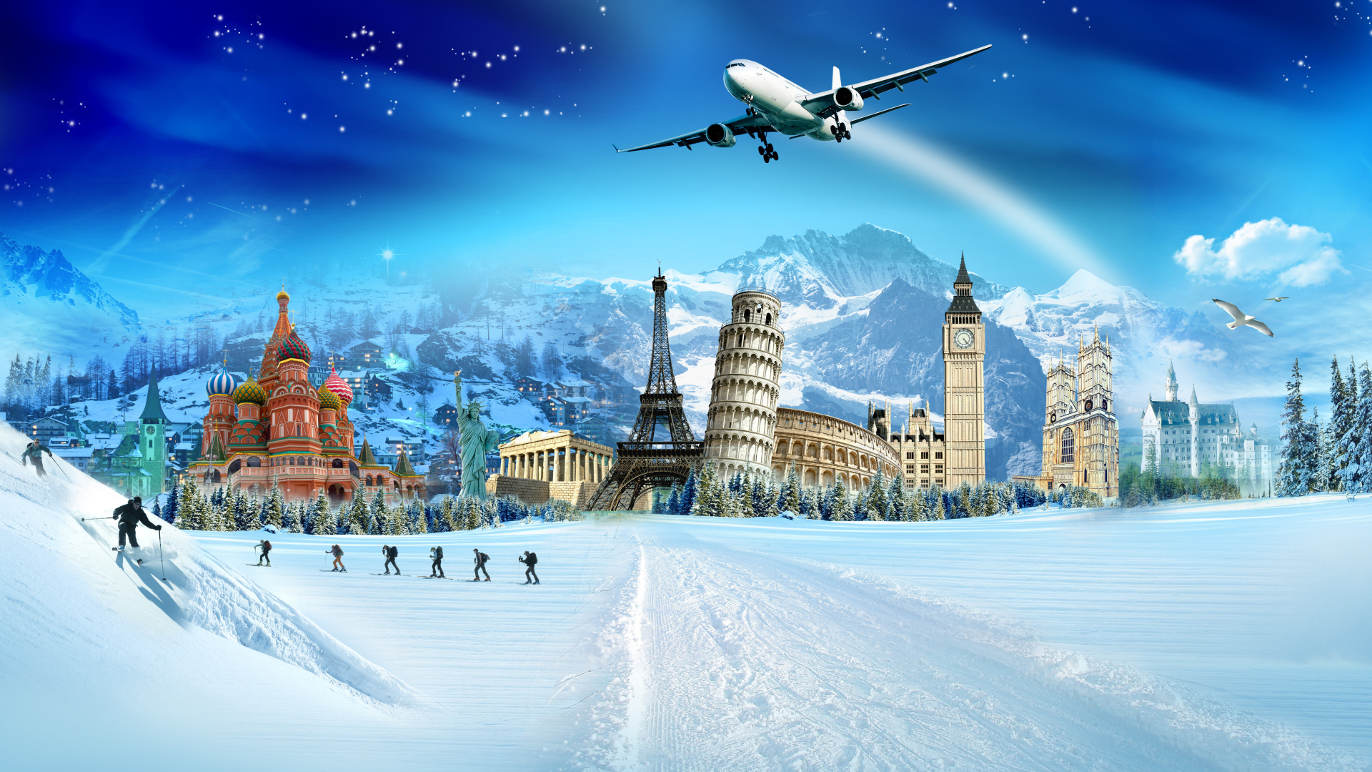 Знаменитые сооружения на снегу