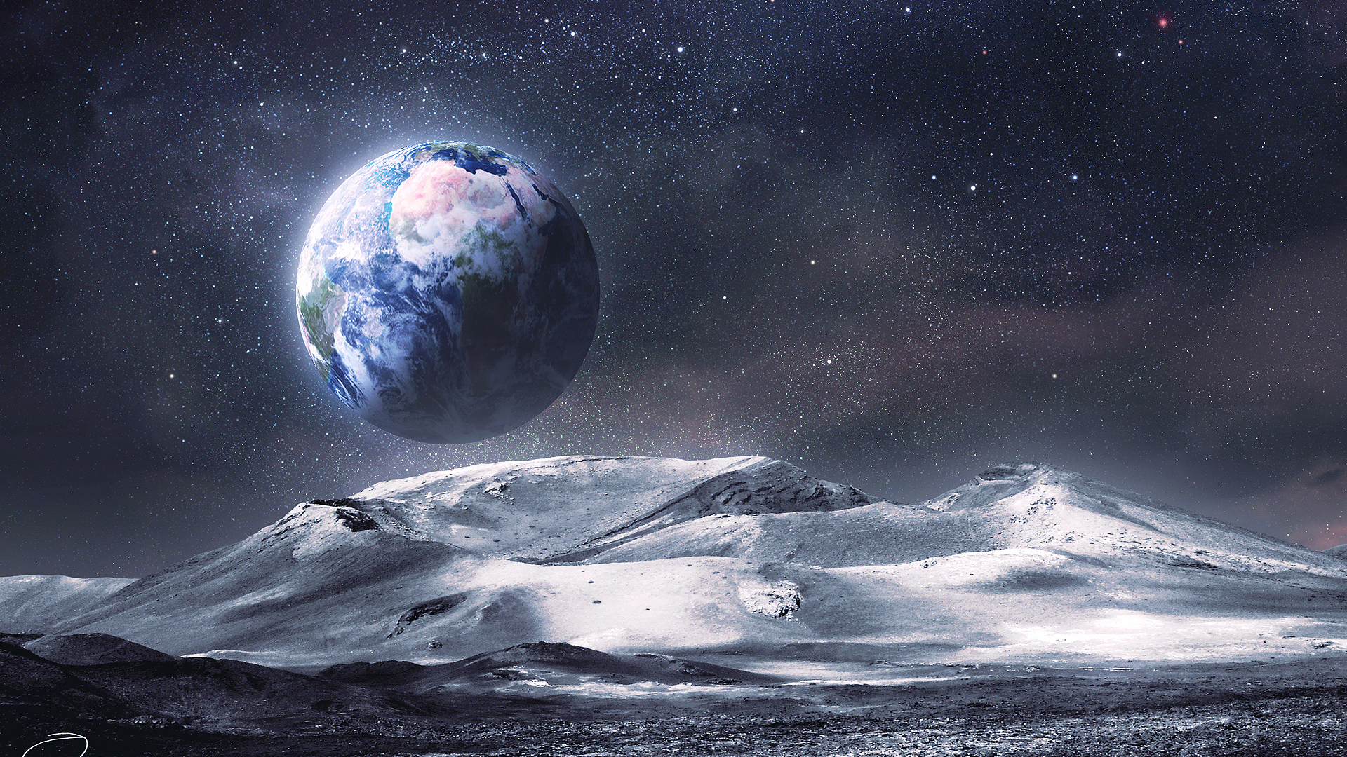 Вид на землю с луны