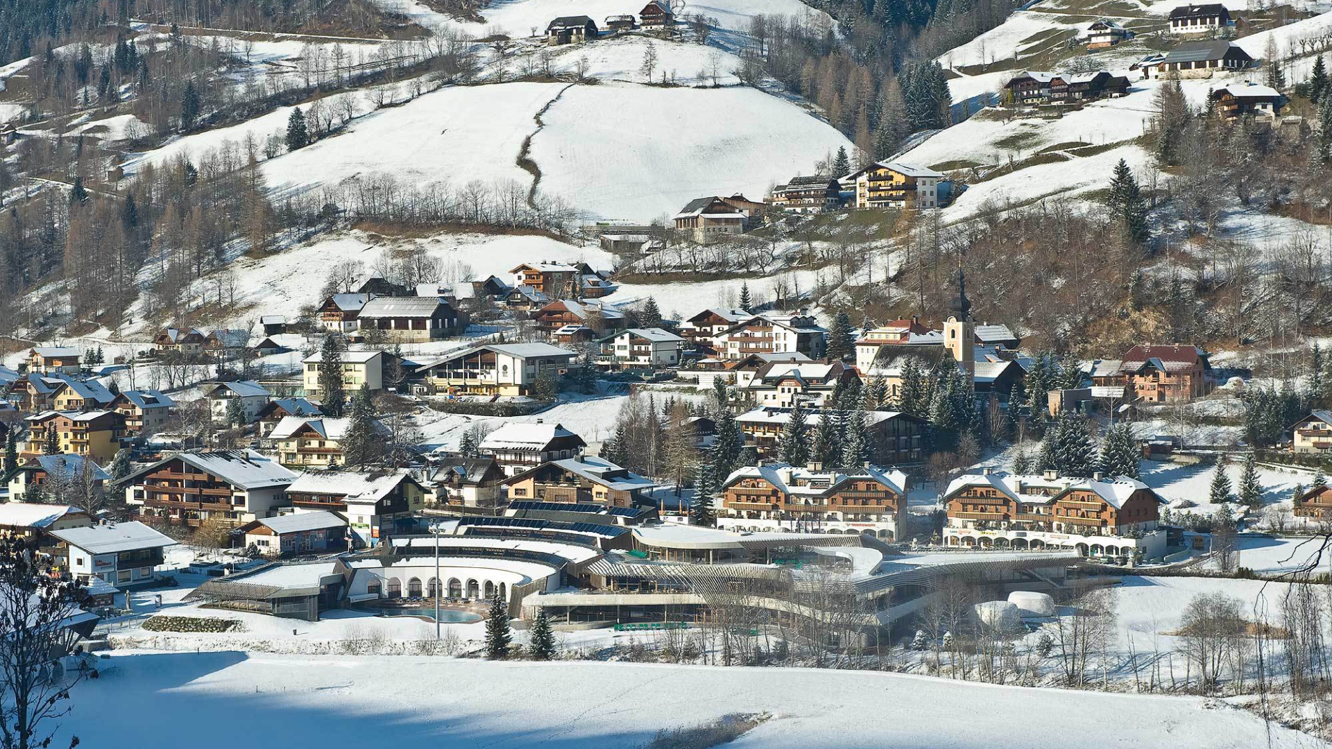 Город на горнолыжном курорте Бад Кляйнкирххайм, Австрия