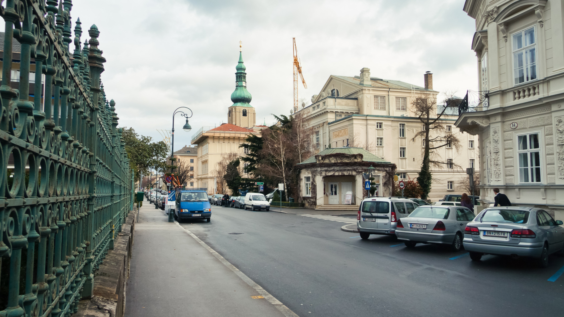 Городская улица на курорте Баден, Австрия