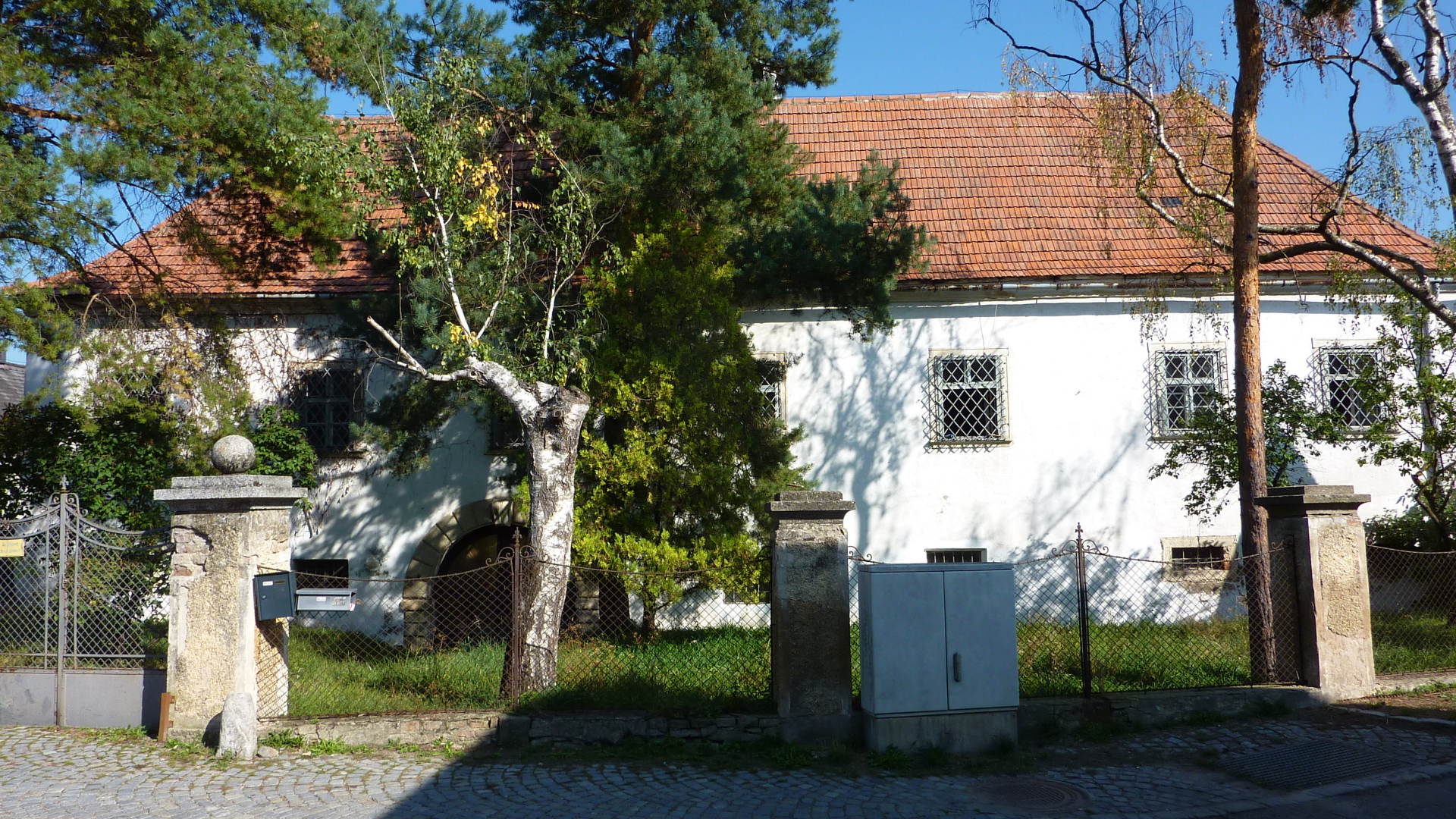 Дерево у дома в городе Лэнгенфельд, Австрия