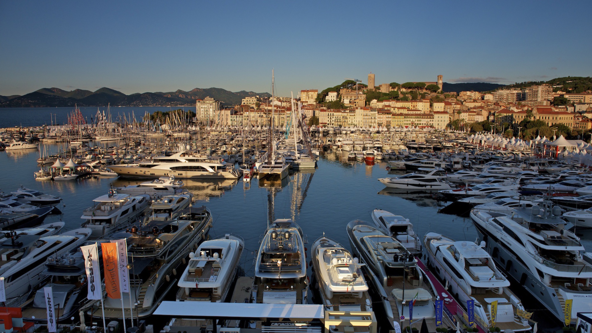 Boats in the port of Cannes, France