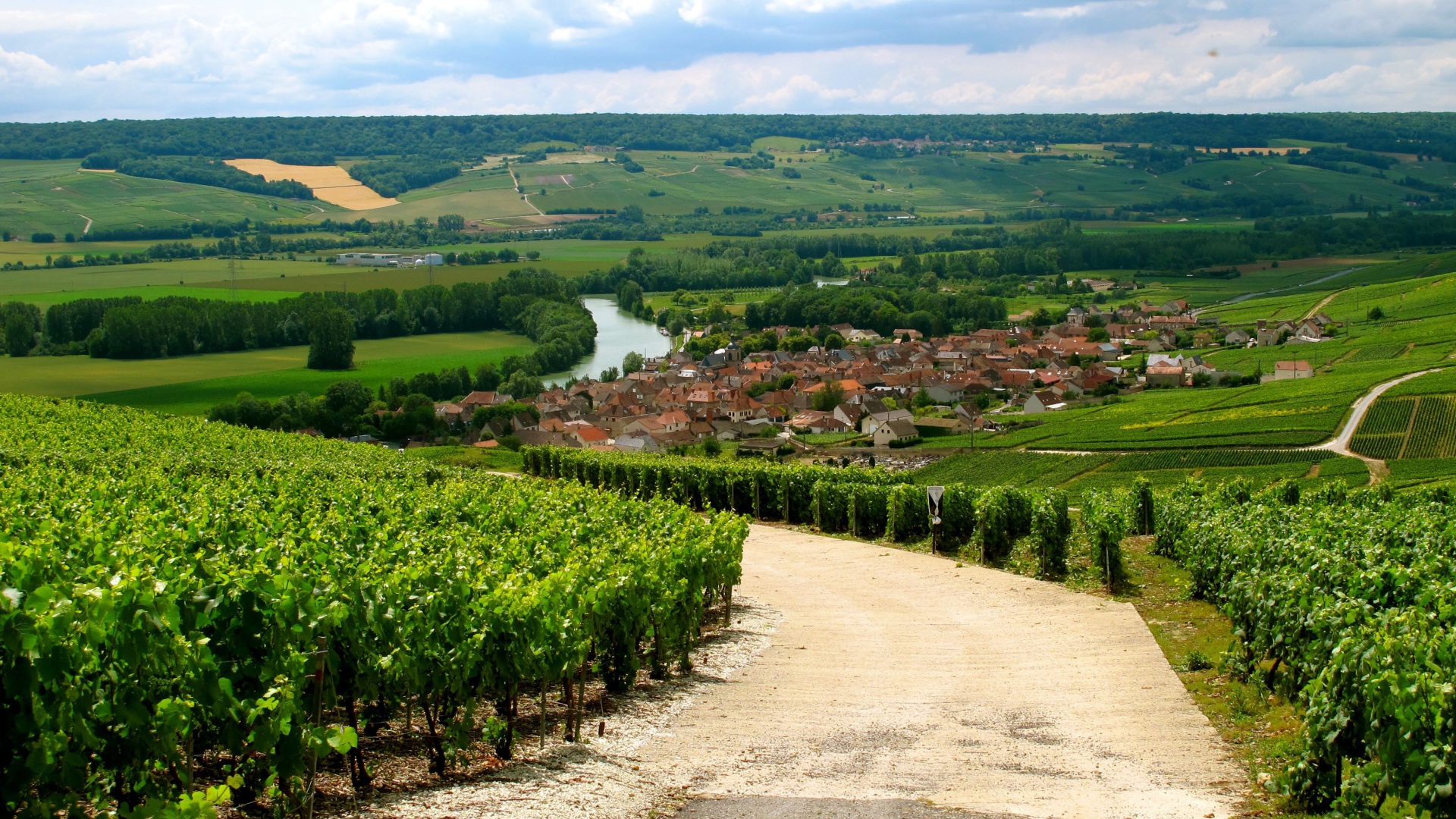 Дорога в провинции Шампань, Франция