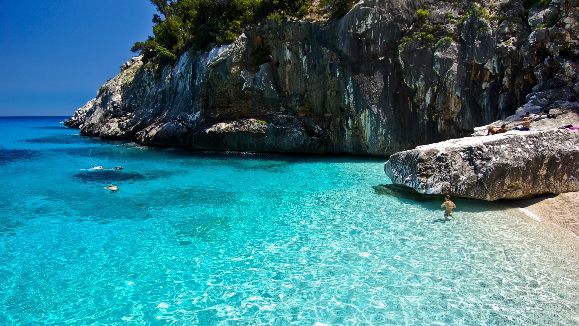 Rock on the beach on the island of Sardinia, Italy