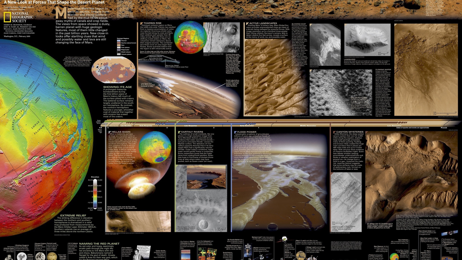 Большая подробная карта Марса