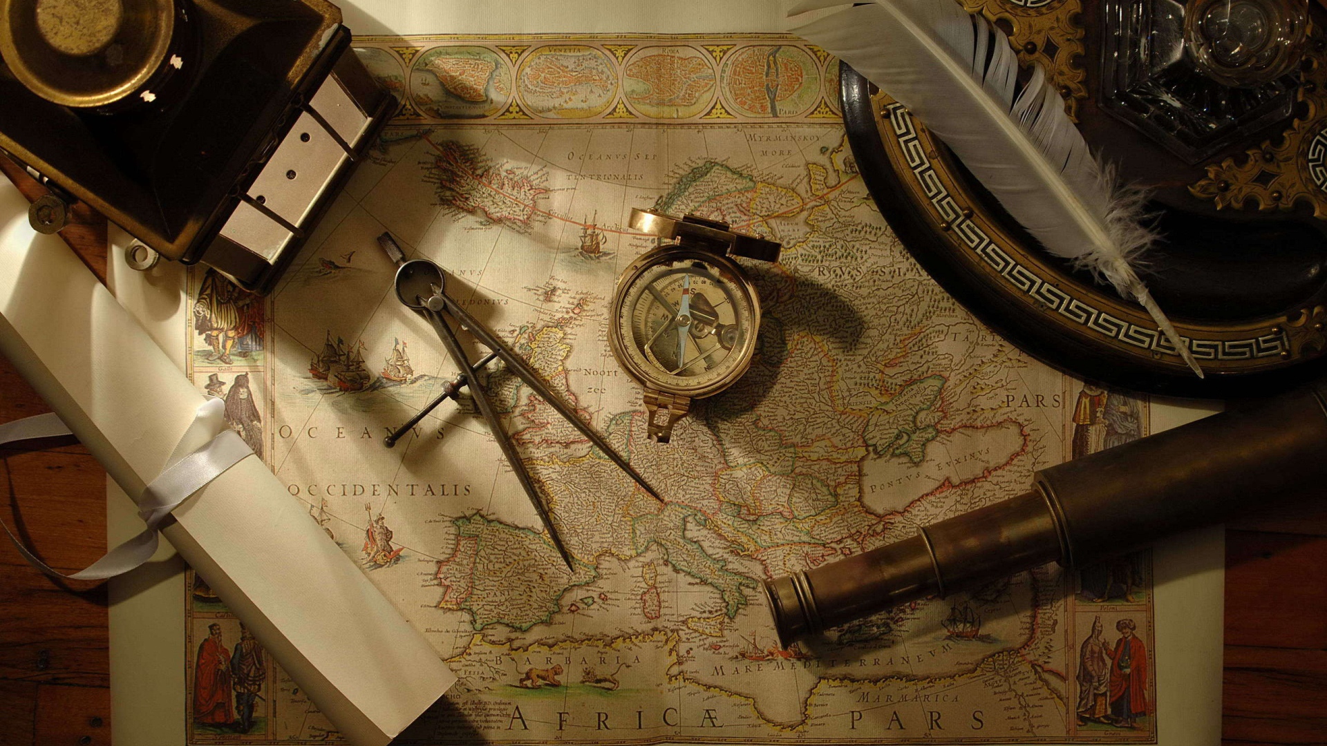 Старая карта Мира Магеллана