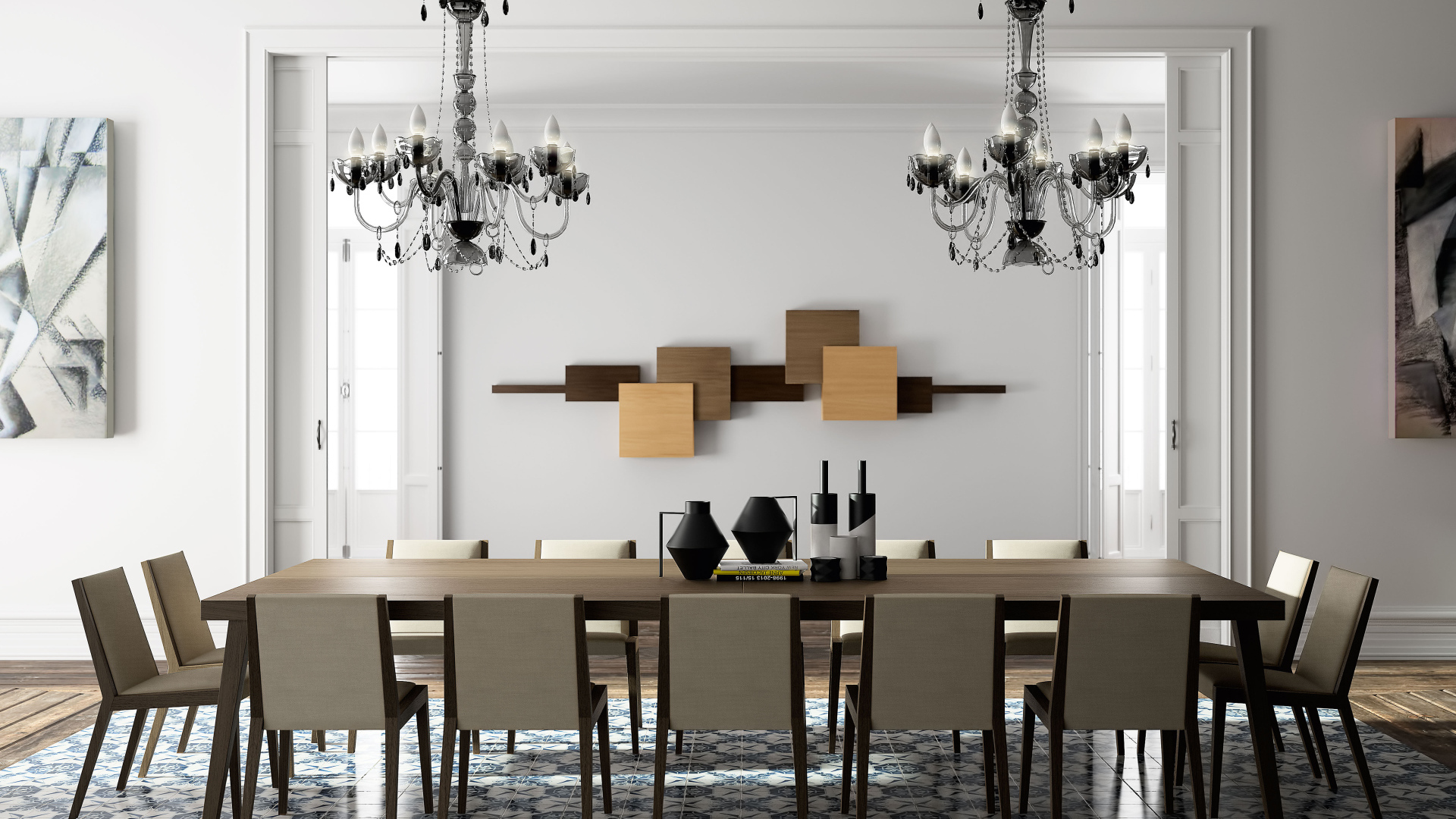 Большой стол в столовой