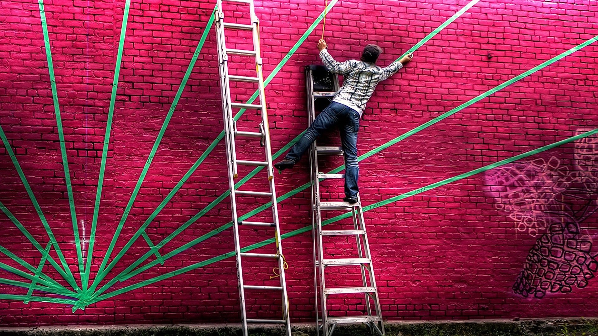 Художник на лестнице