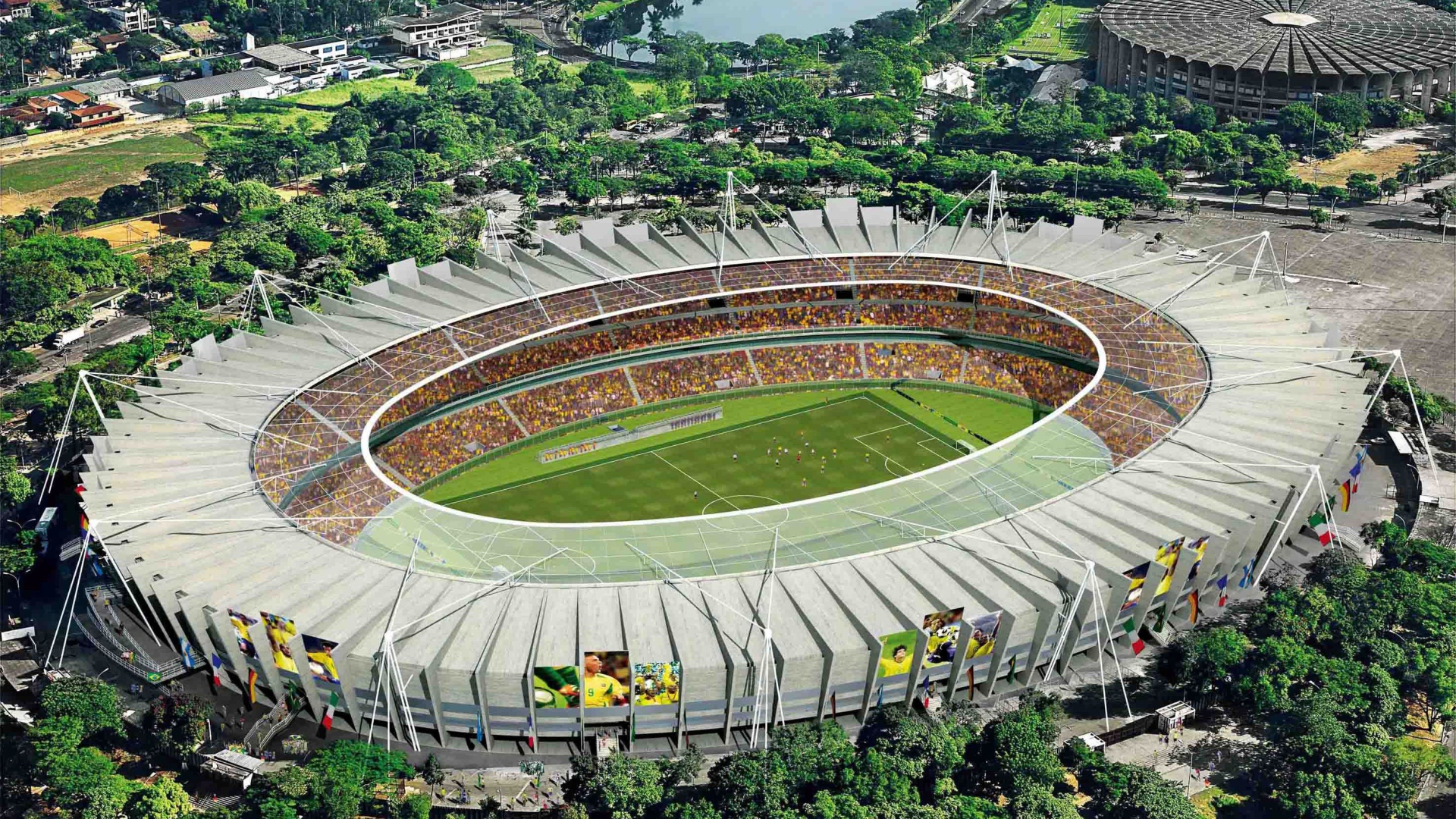 Красивый стадион на Чемпионате мира по футболу в Бразилии 2014