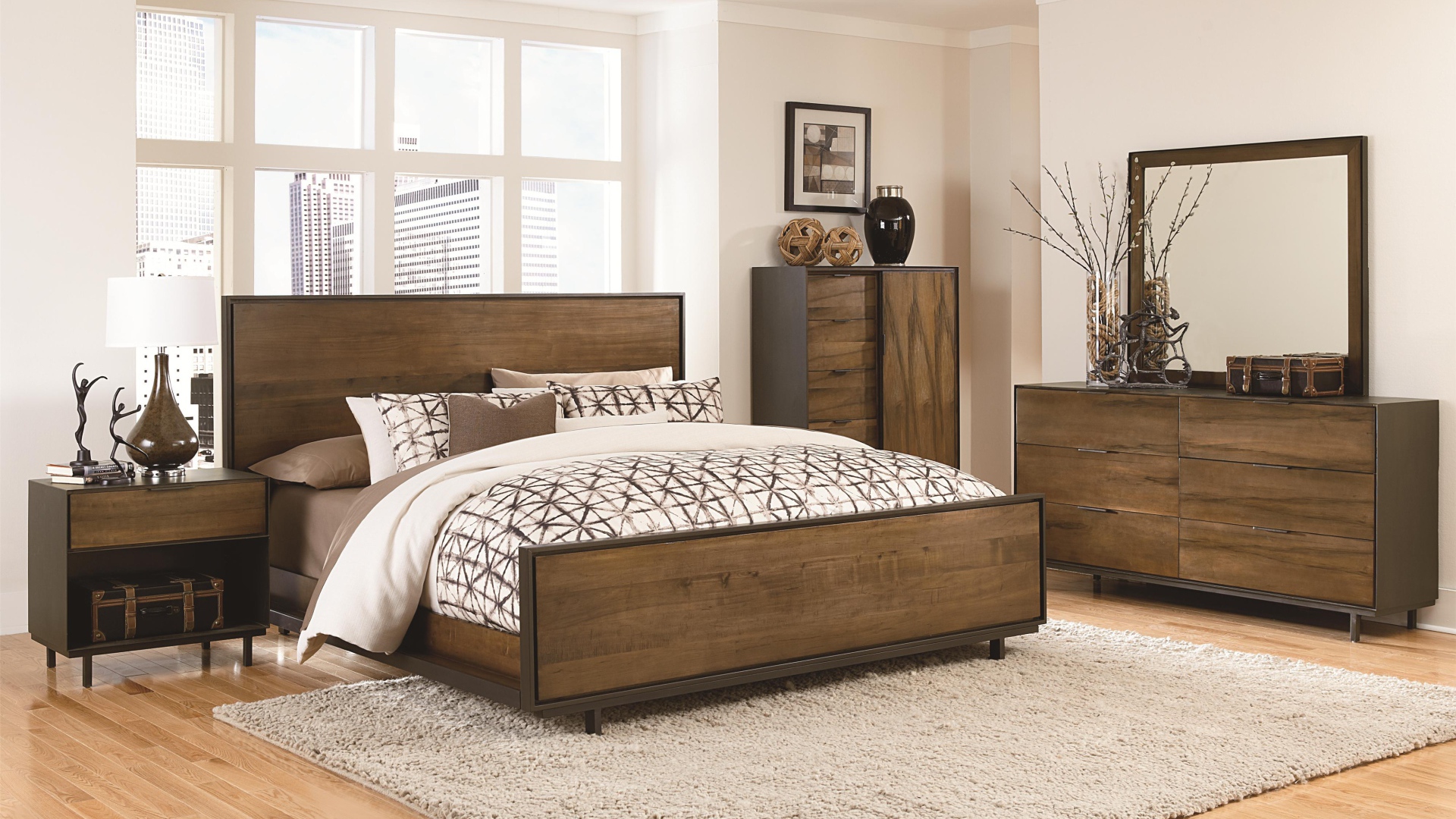 Спальня из натурального дерева