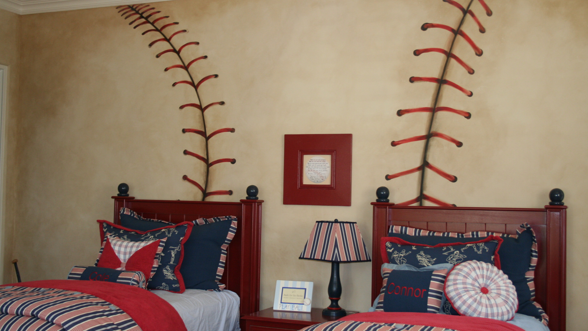 Оформление детской в стиле бейсбольного мяча