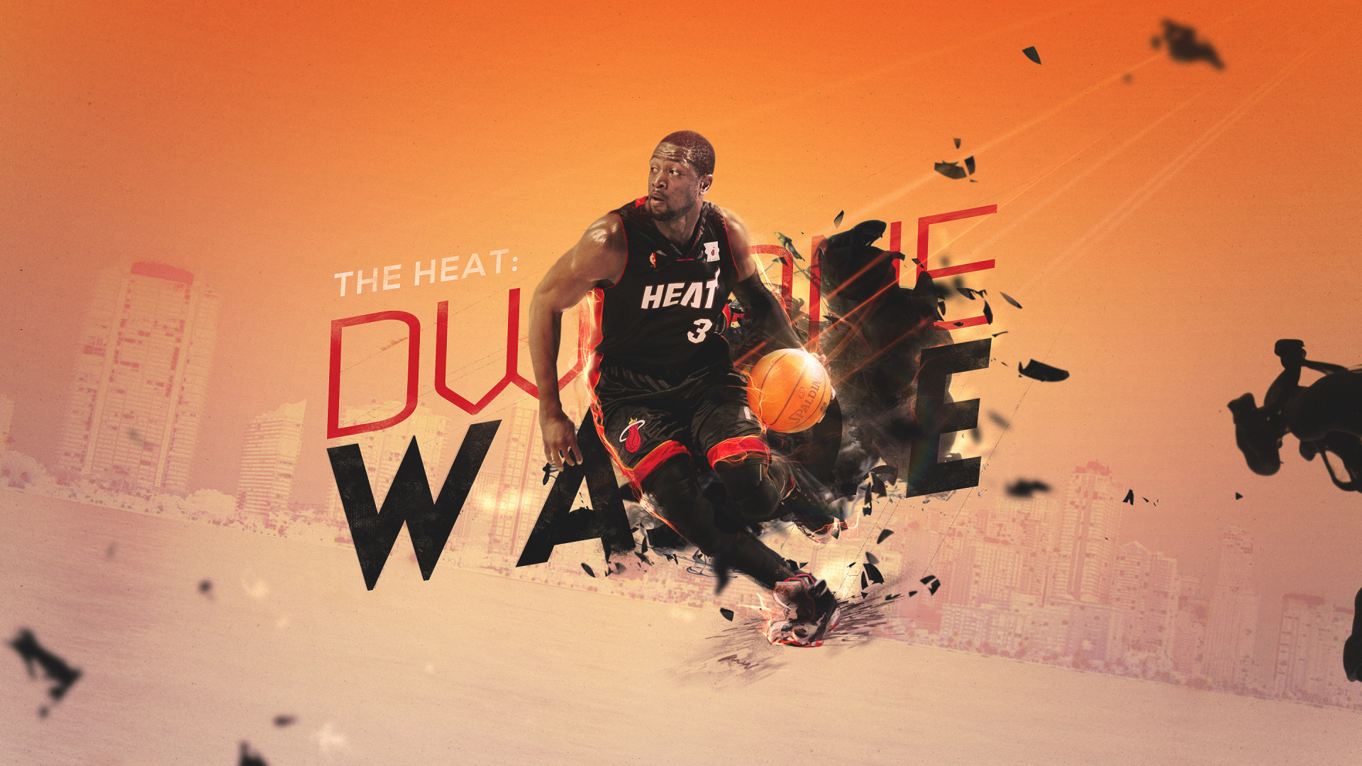 Уэйд Дуэйн с баскетбольным мячом