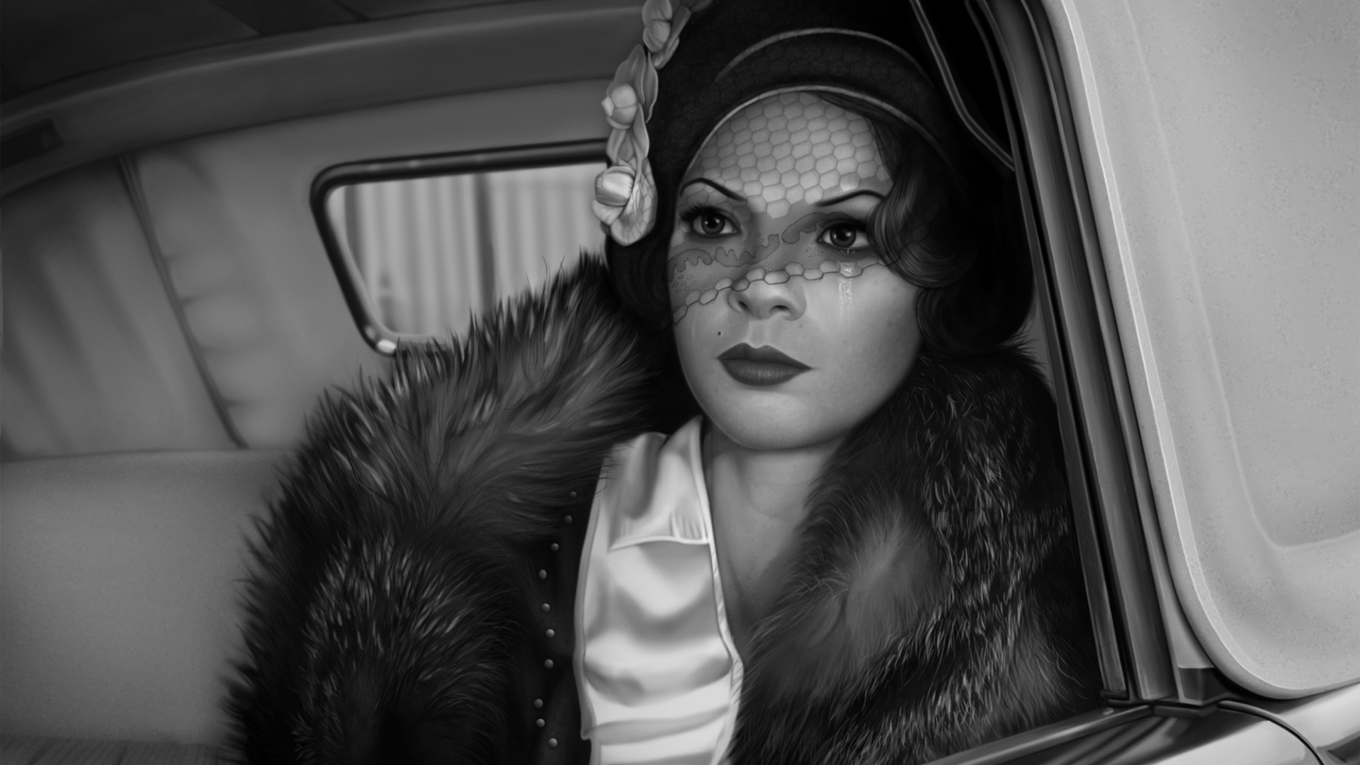 Девушка в ретро шляпе