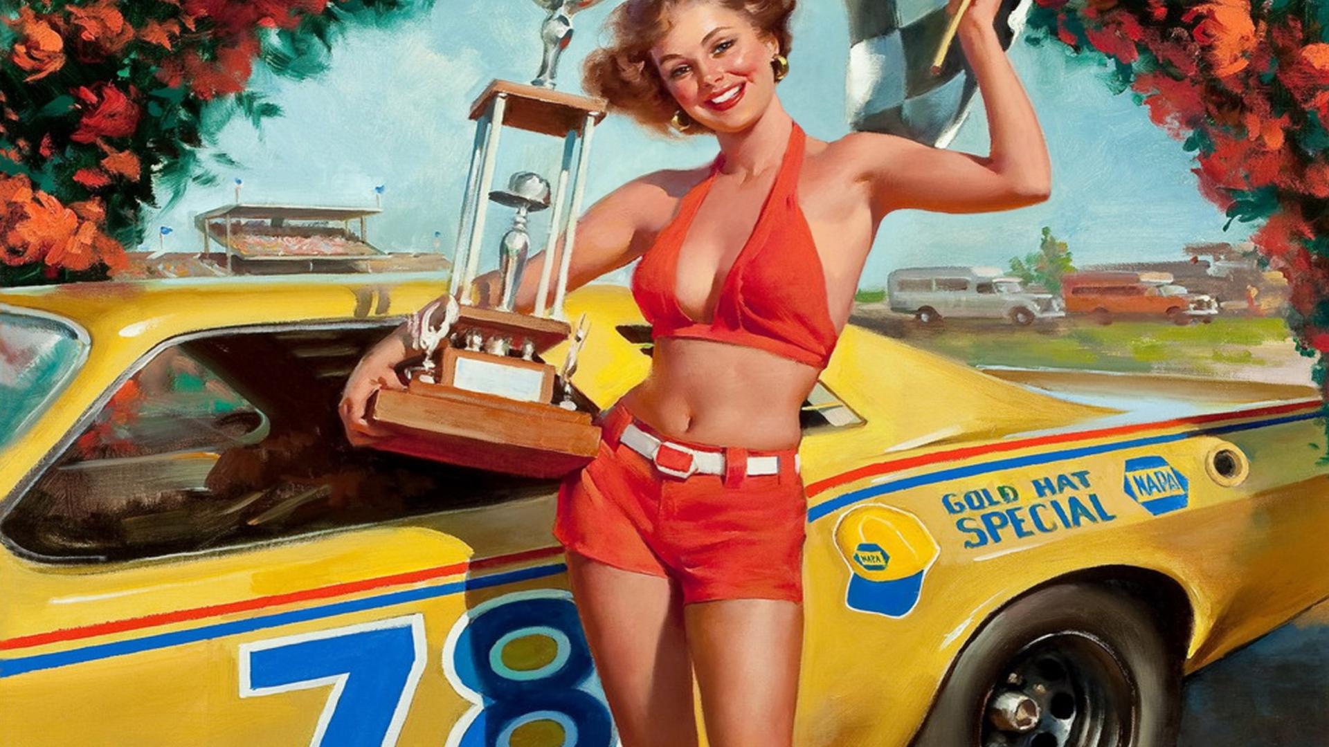 Девушка гонщица