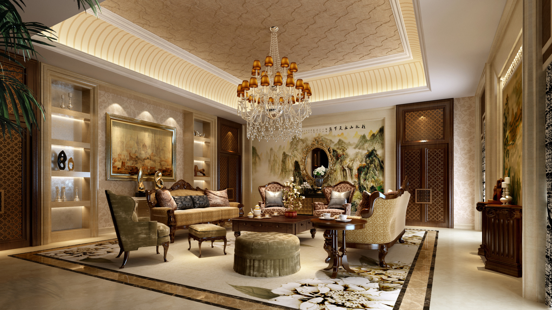 Гостиная в стиле люкс