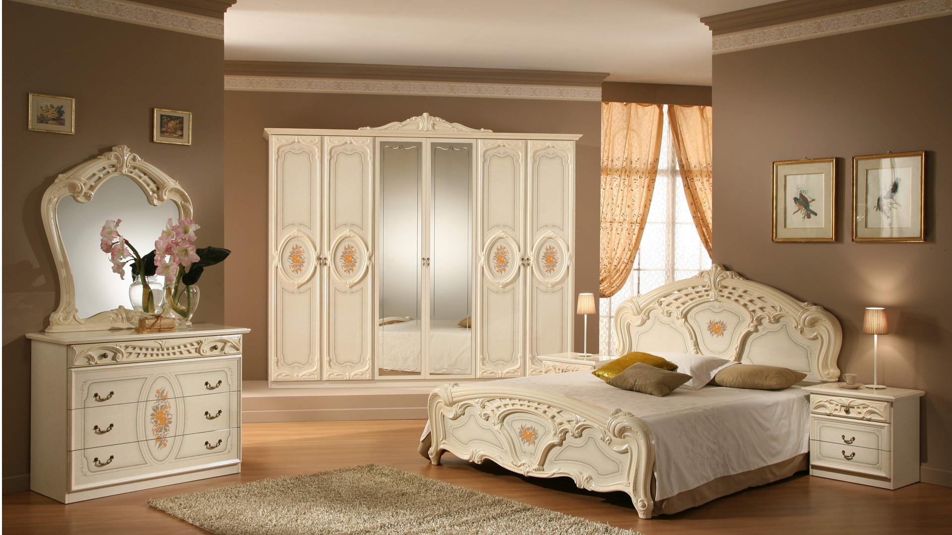 Современная светлая спальня