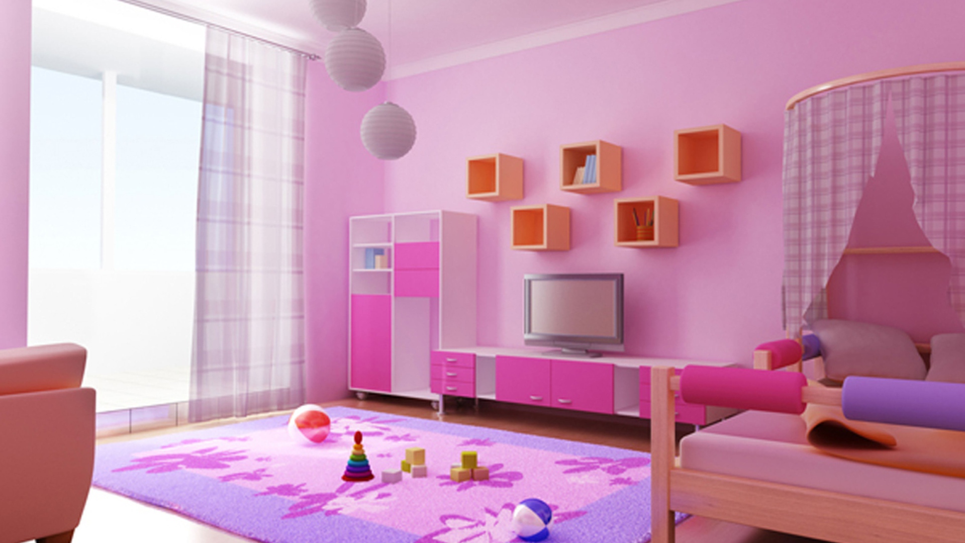 Розовая детская для девочки