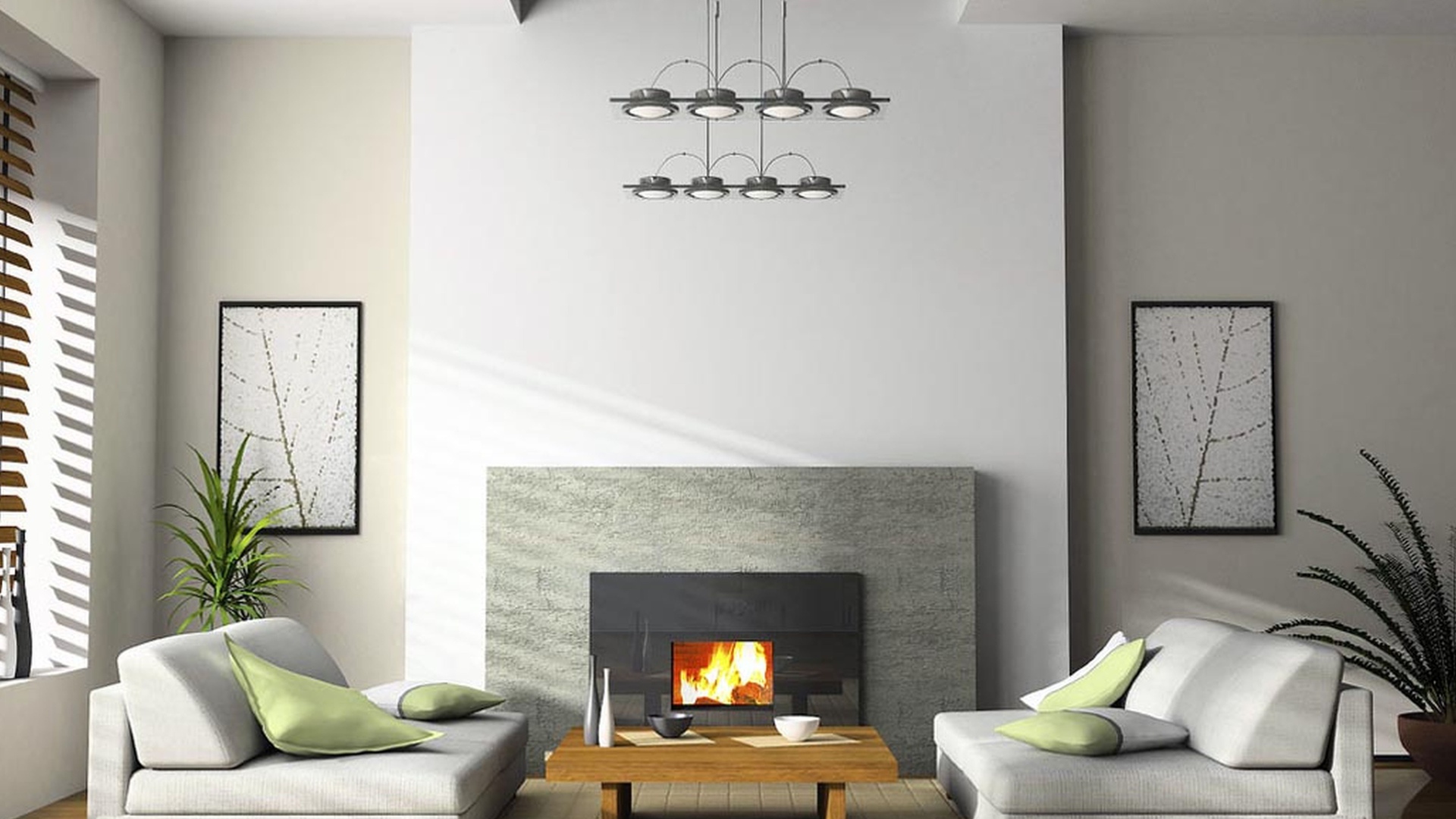 Высокий потолок в гостиной