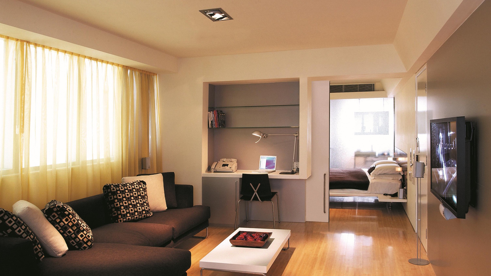 Рабочая зона в гостиной