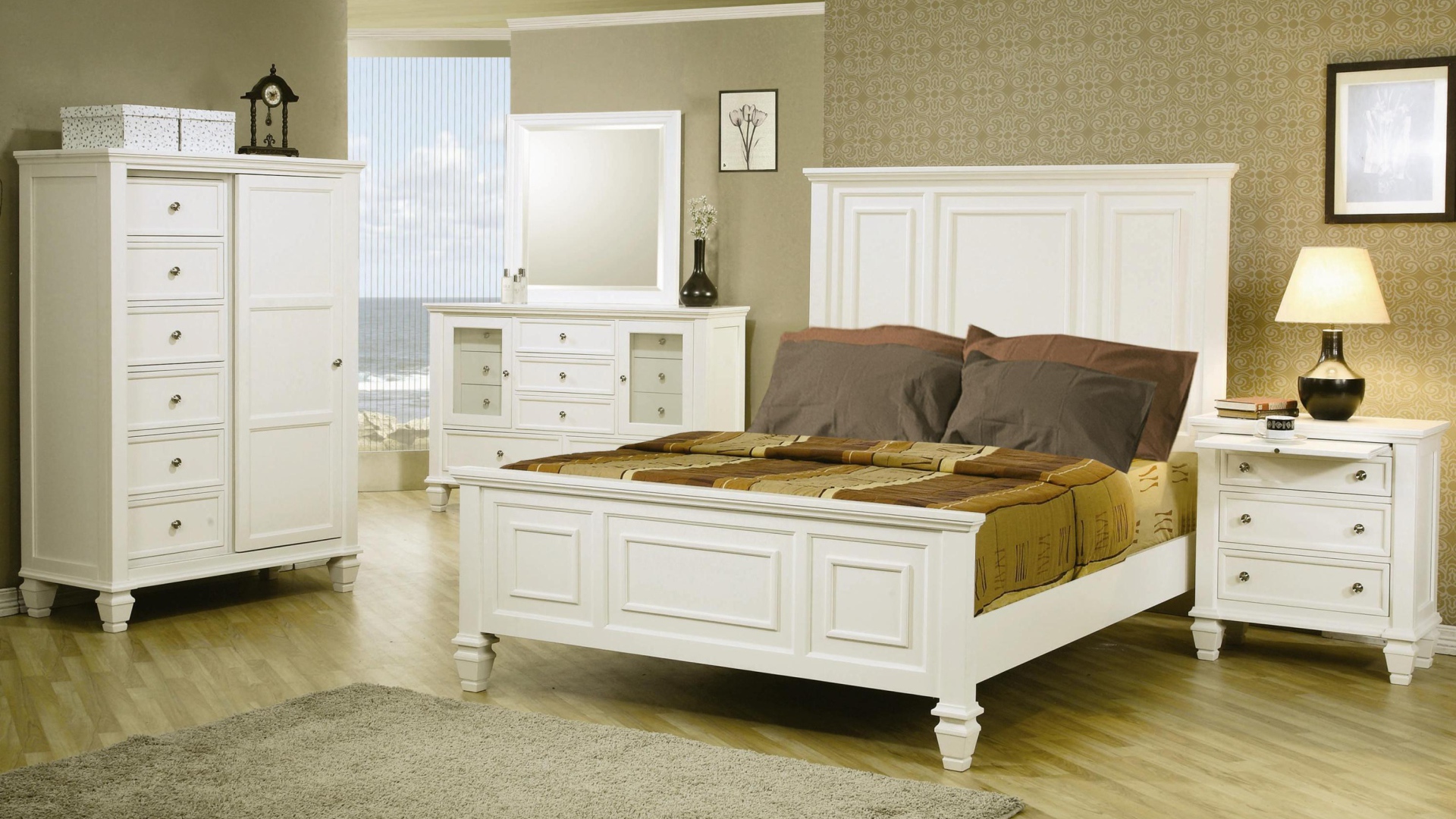 Белая мебель в спальне