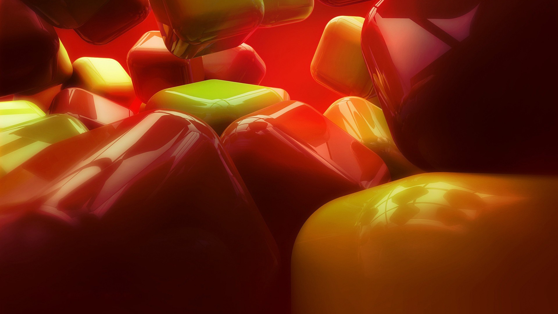 Между матовыми кубами, 3Д графика