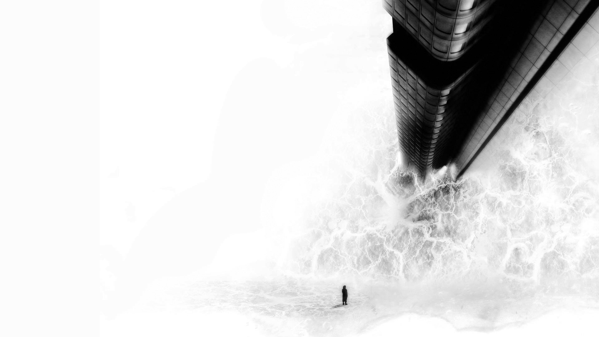 Черное вертикальное строение на белом фоне