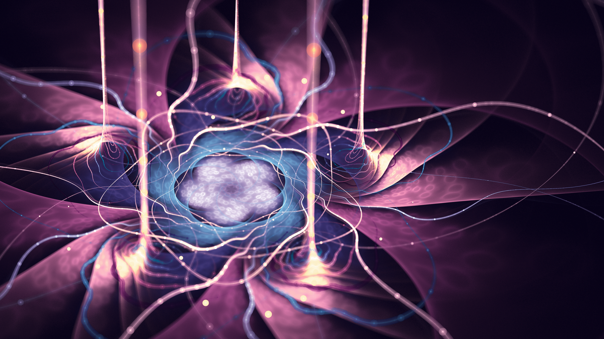 Потоки энергии фиолетового цветка