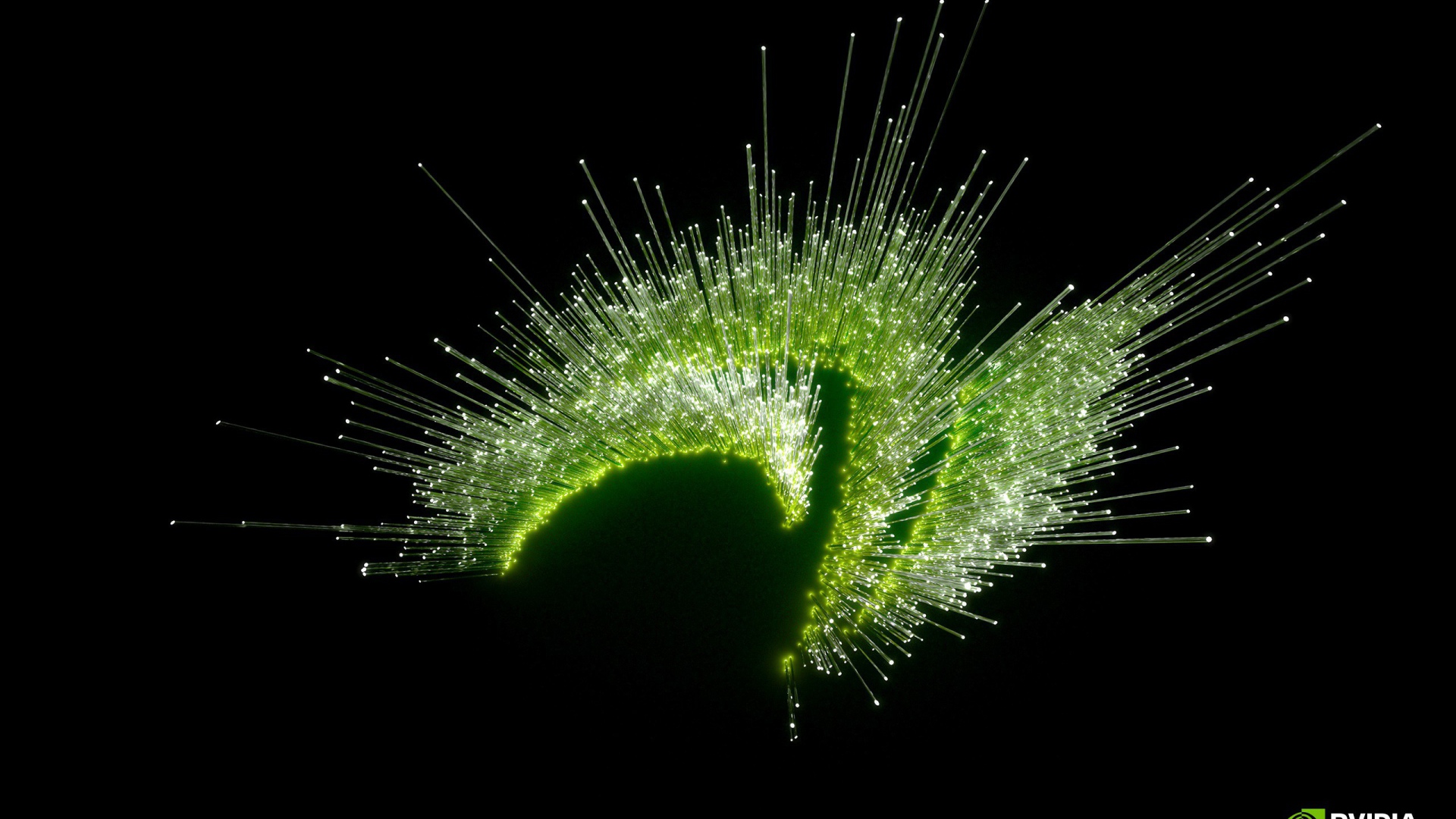 Зеленые огни оптического волокна