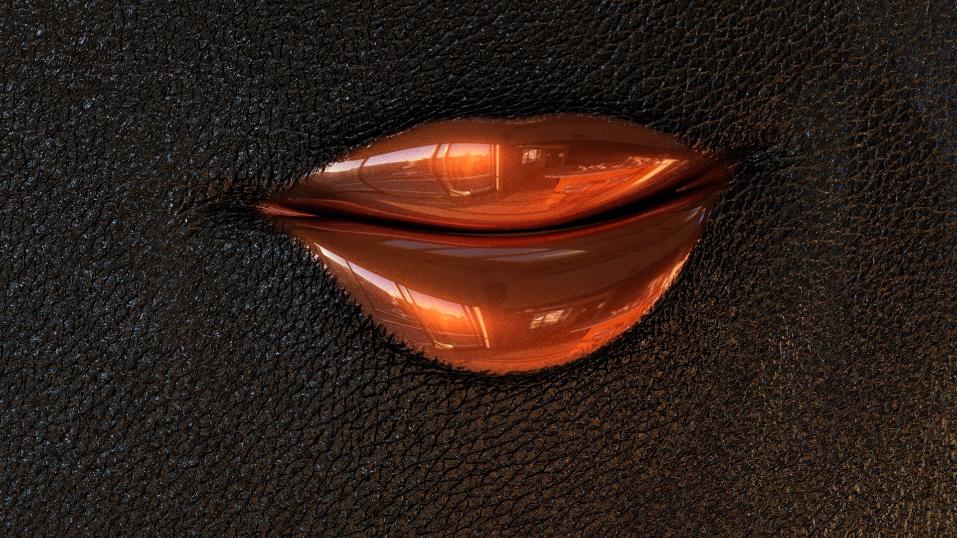 Губы на черной коже, 3Д модель