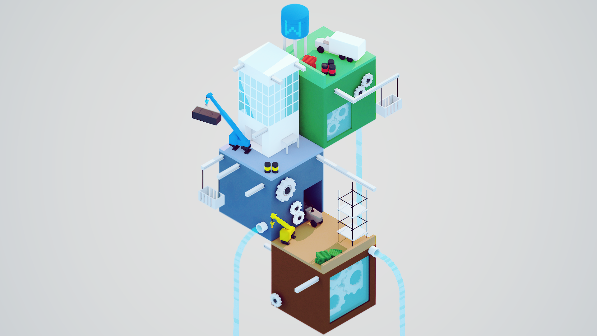 Устройство завода, 3Д графика