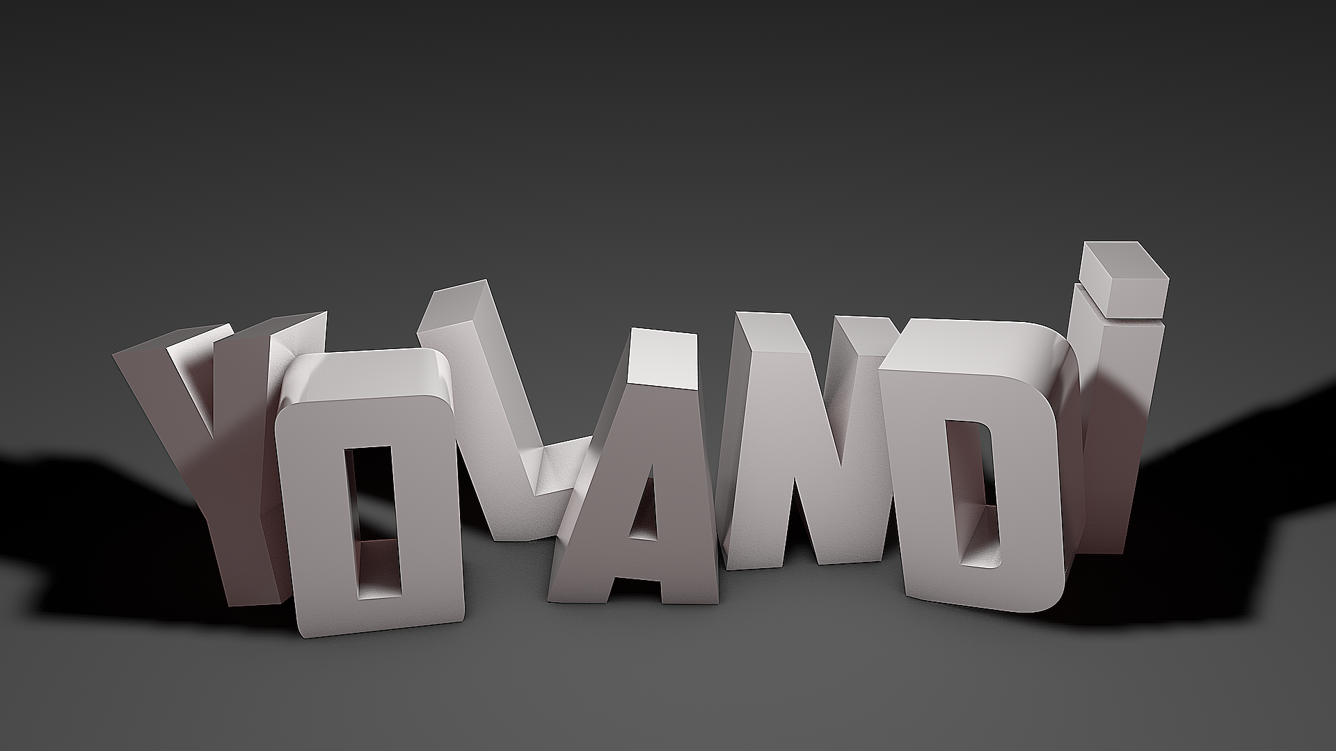 Белые буквы на сером фоне, 3Д модель