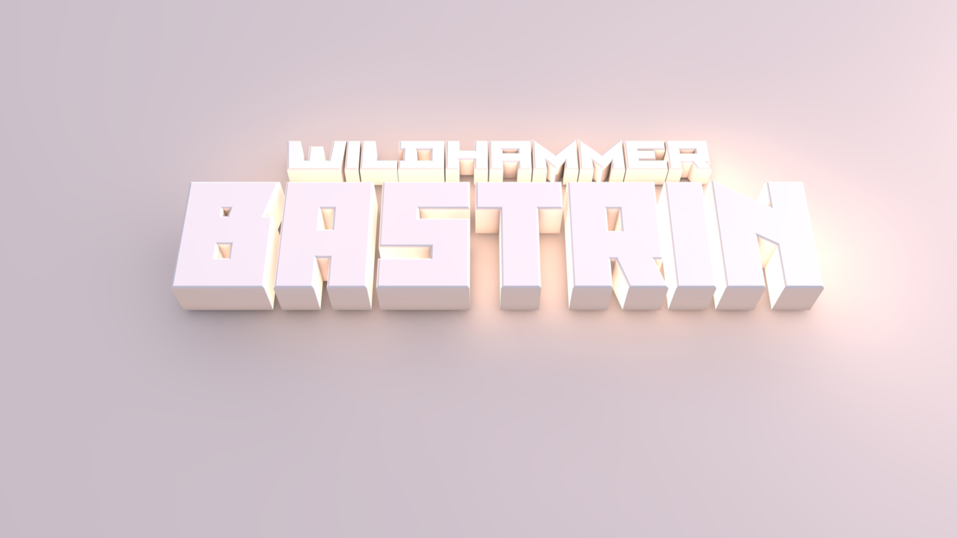 Белые буквы на розовом фоне, 3Д модель