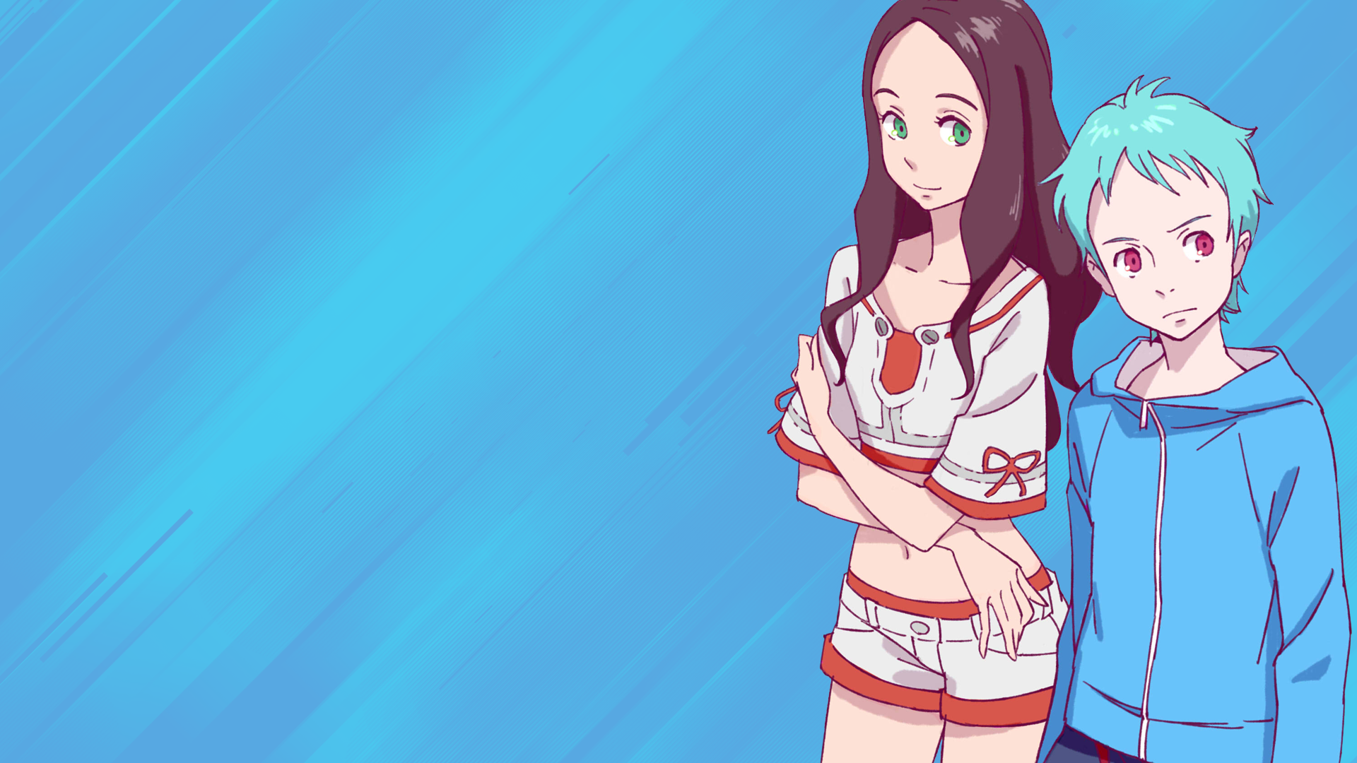 Парень и девушка из аниме Eureka Seven Ao