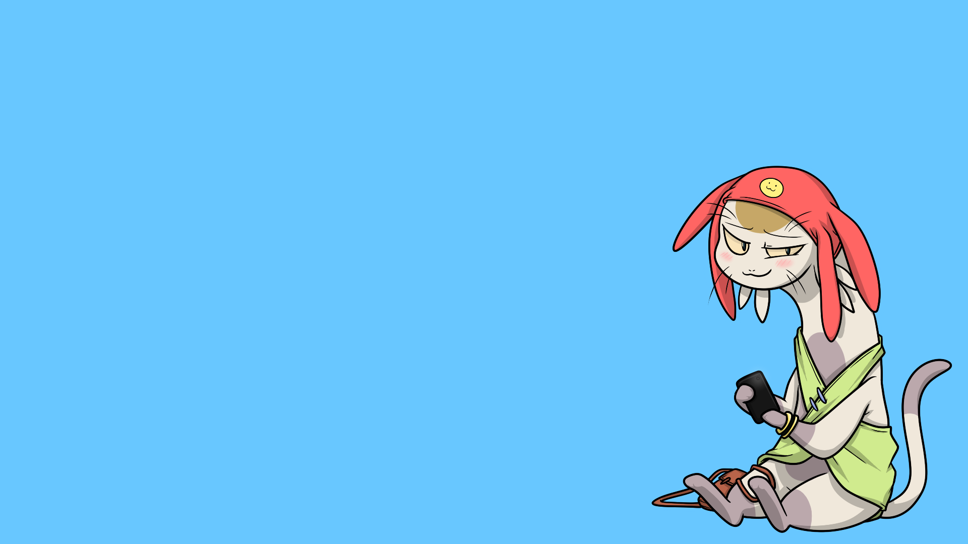 Персонаж аниме Космический Денди на голубом фоне