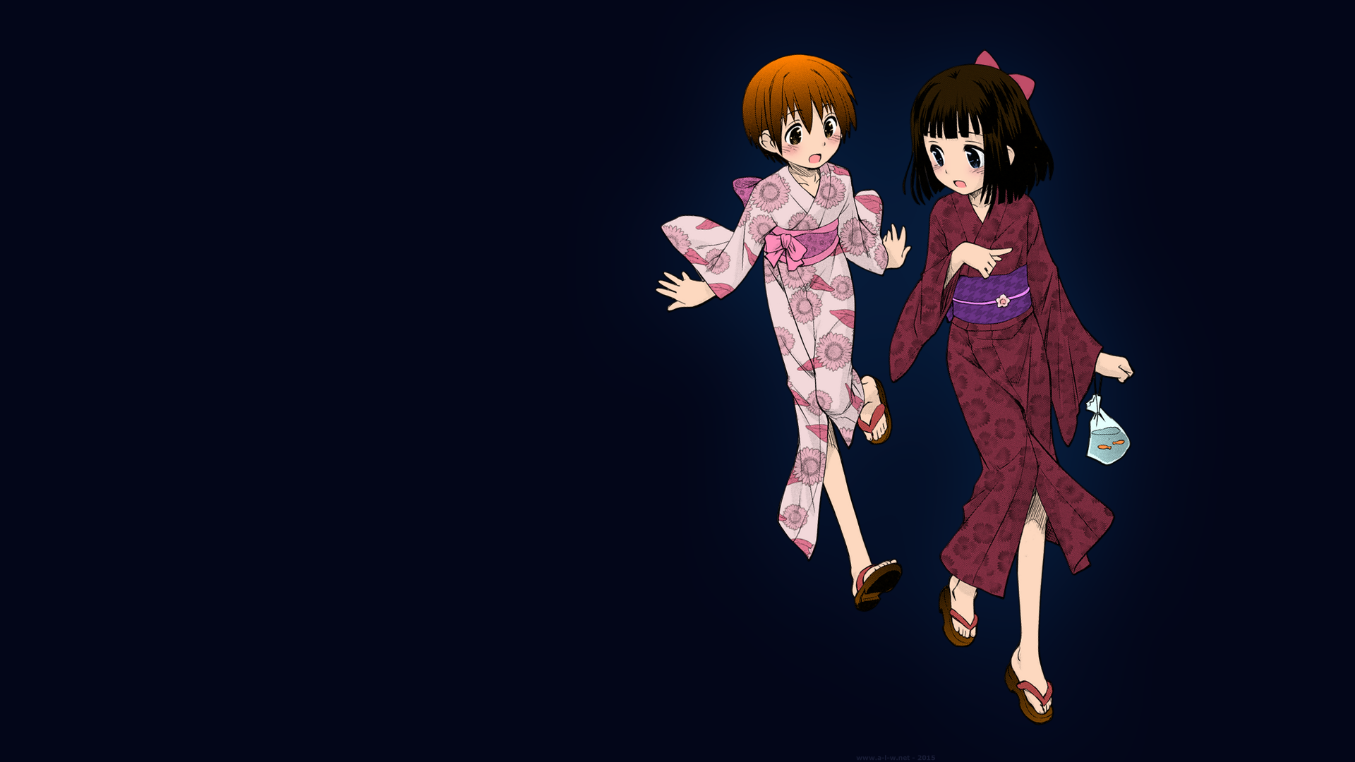 Девушки аниме в кимоно