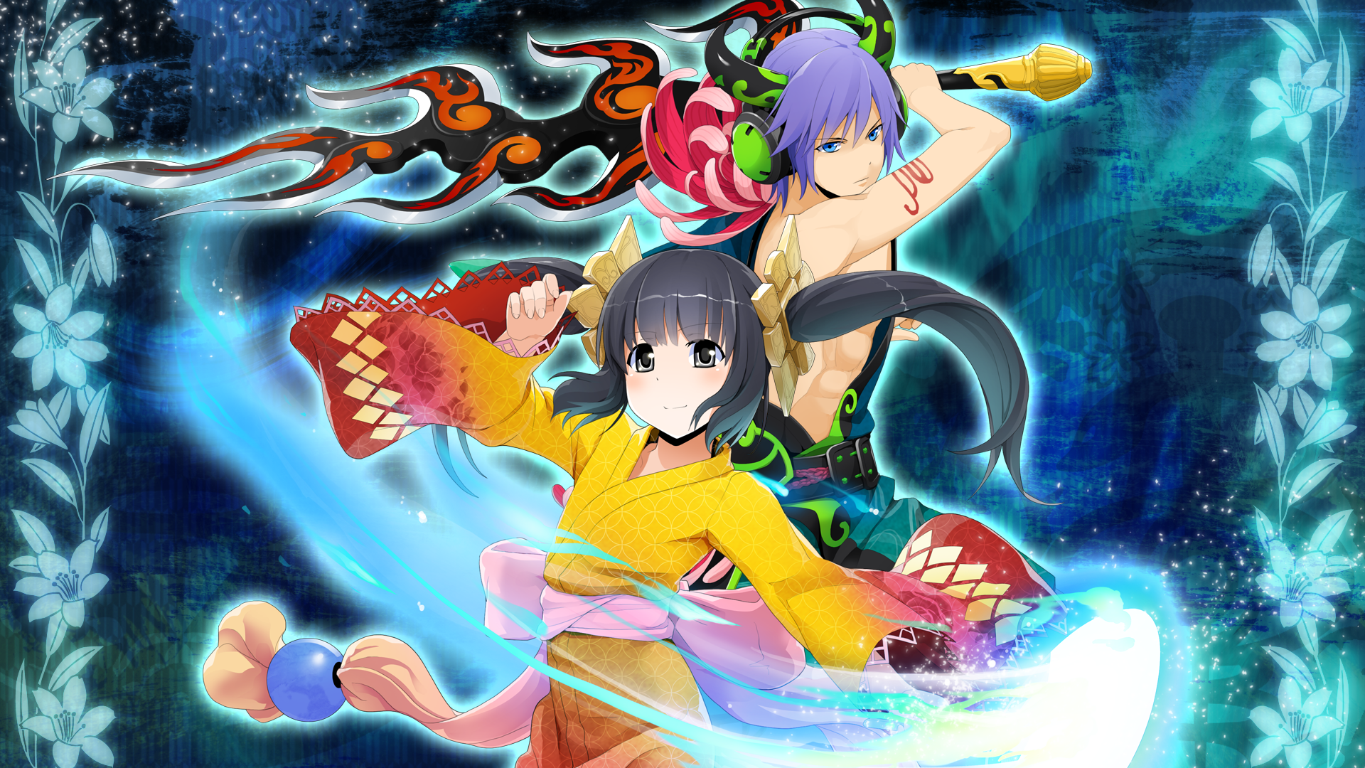 Сражение героев аниме Onigirl