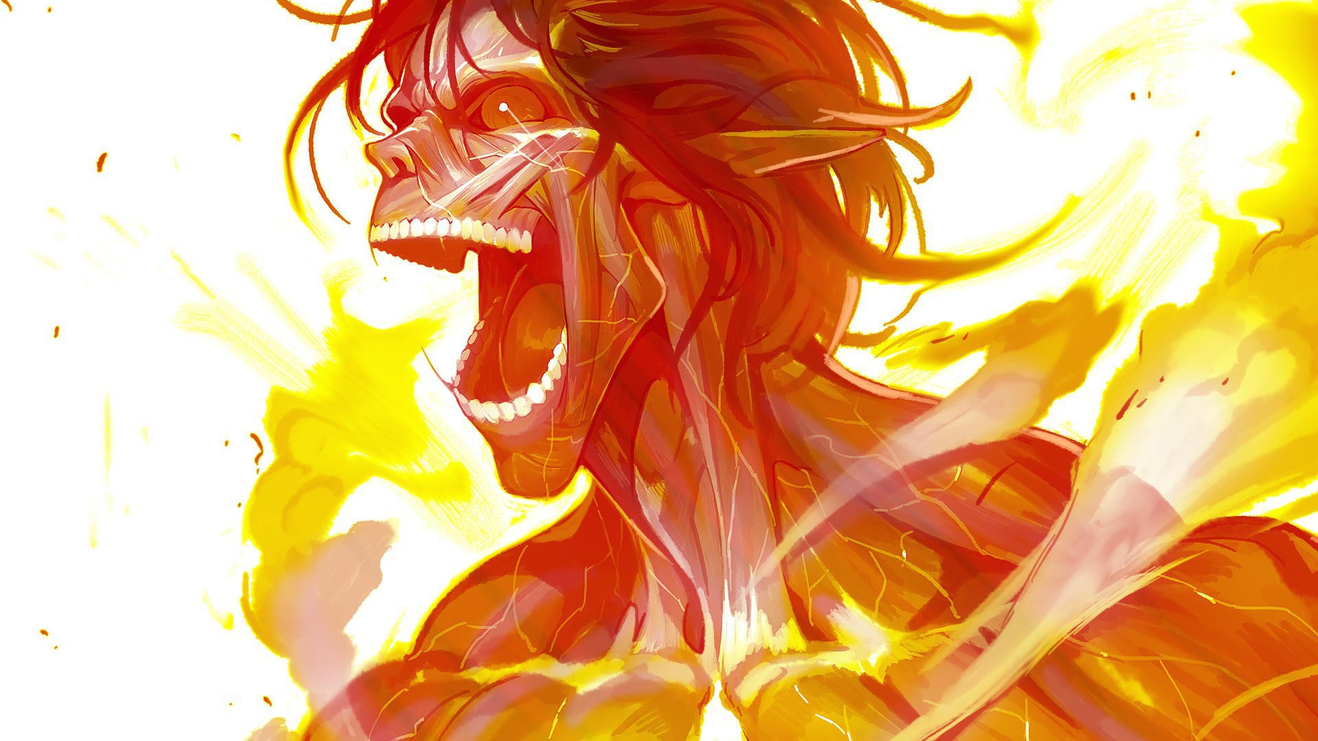 Огненный персонаж аниме Shingeki no Kyojin