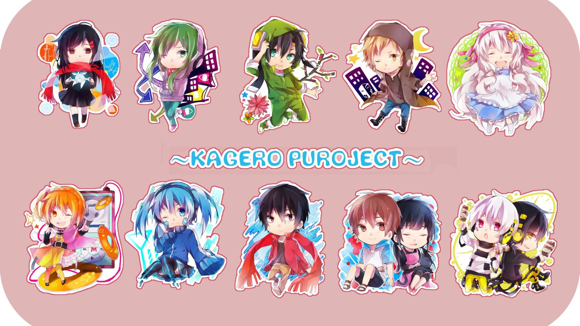 Девушки вокалоиды из аниме Kagerou Project