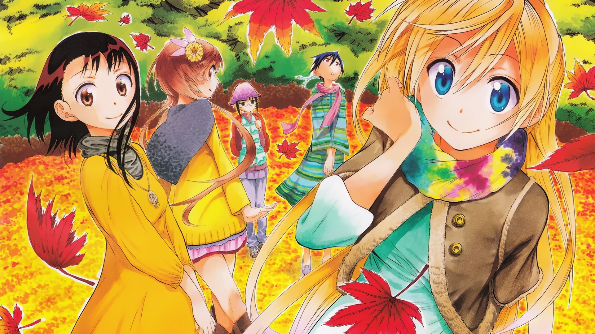 Девушки гуляют в саду, аниме Притворная любовь