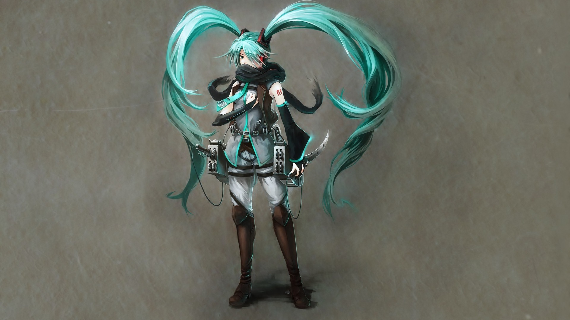 Зеленоволосая девушка из аниме Атака Титанов