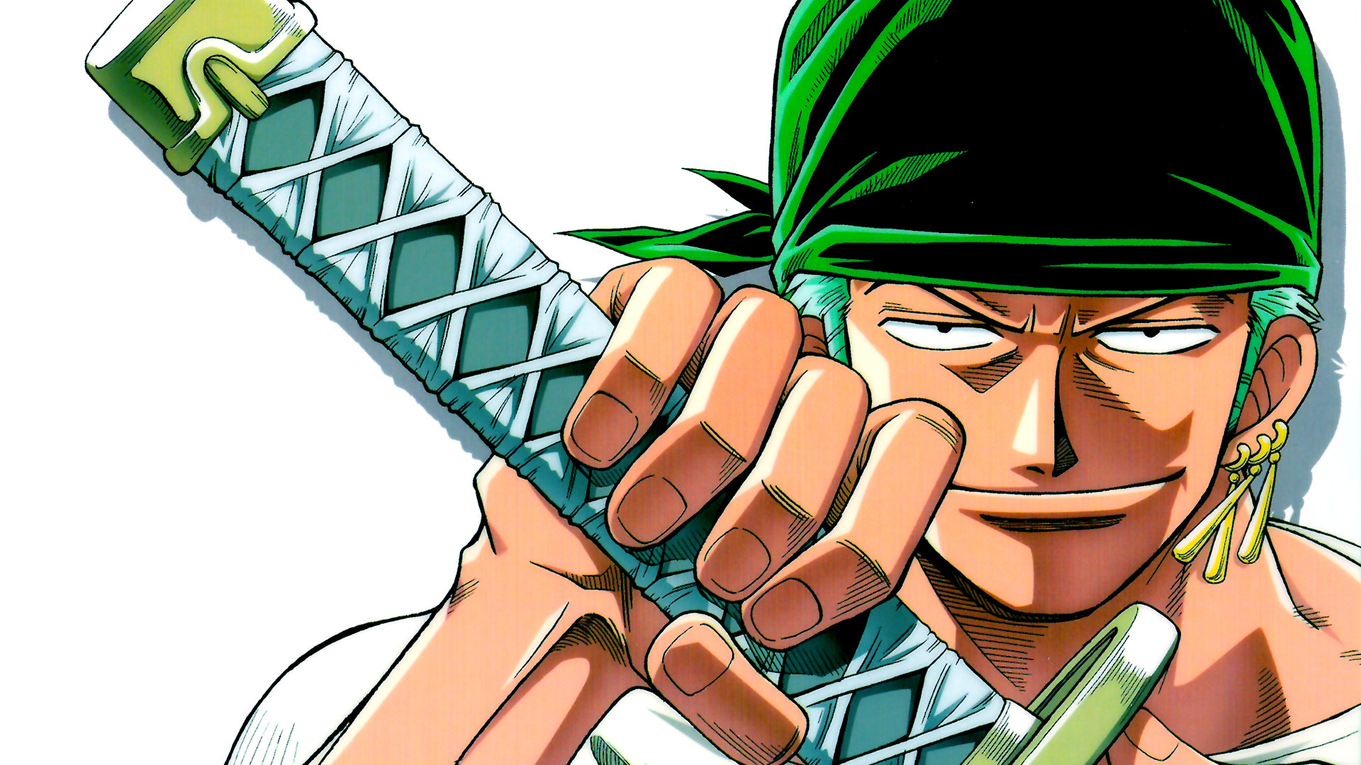 Зеленая косынка на голове пирата в аниме Большой куш