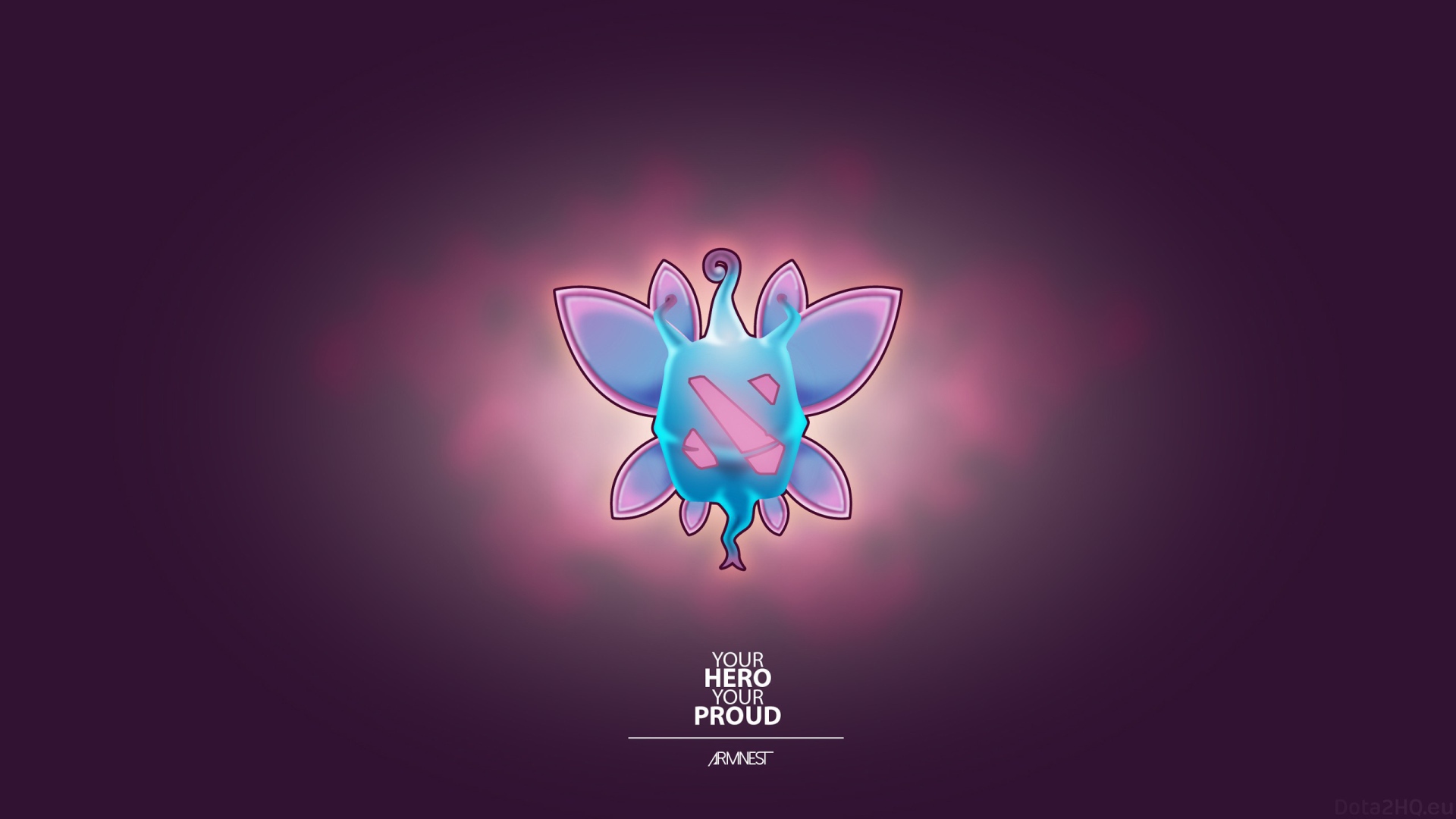 Герой аниме, фиолетовый фон