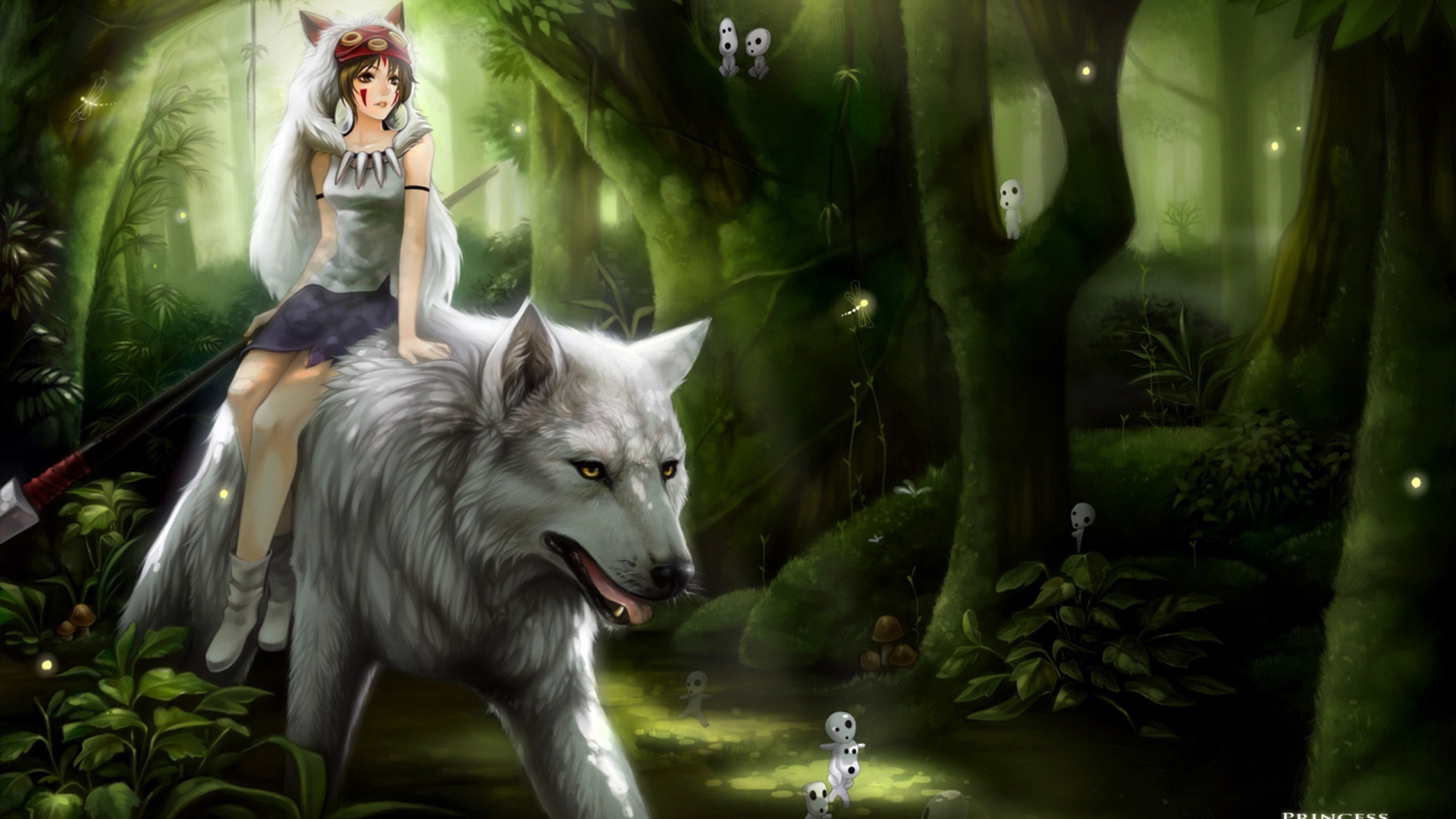 Красная шапочка на волке аниме