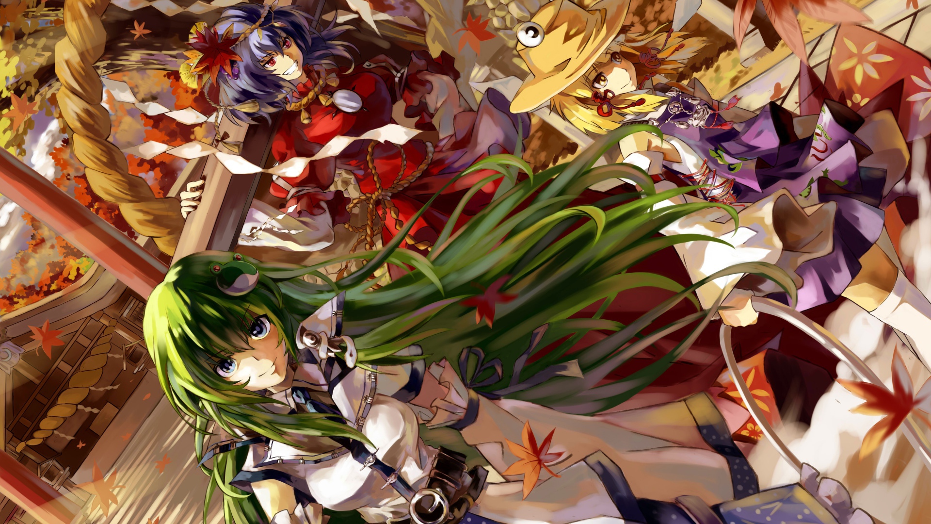 Зеленоволосая Сувако Мория из аниме