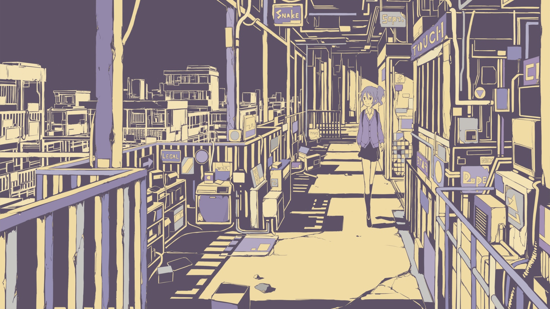 Девушка идет по террасе