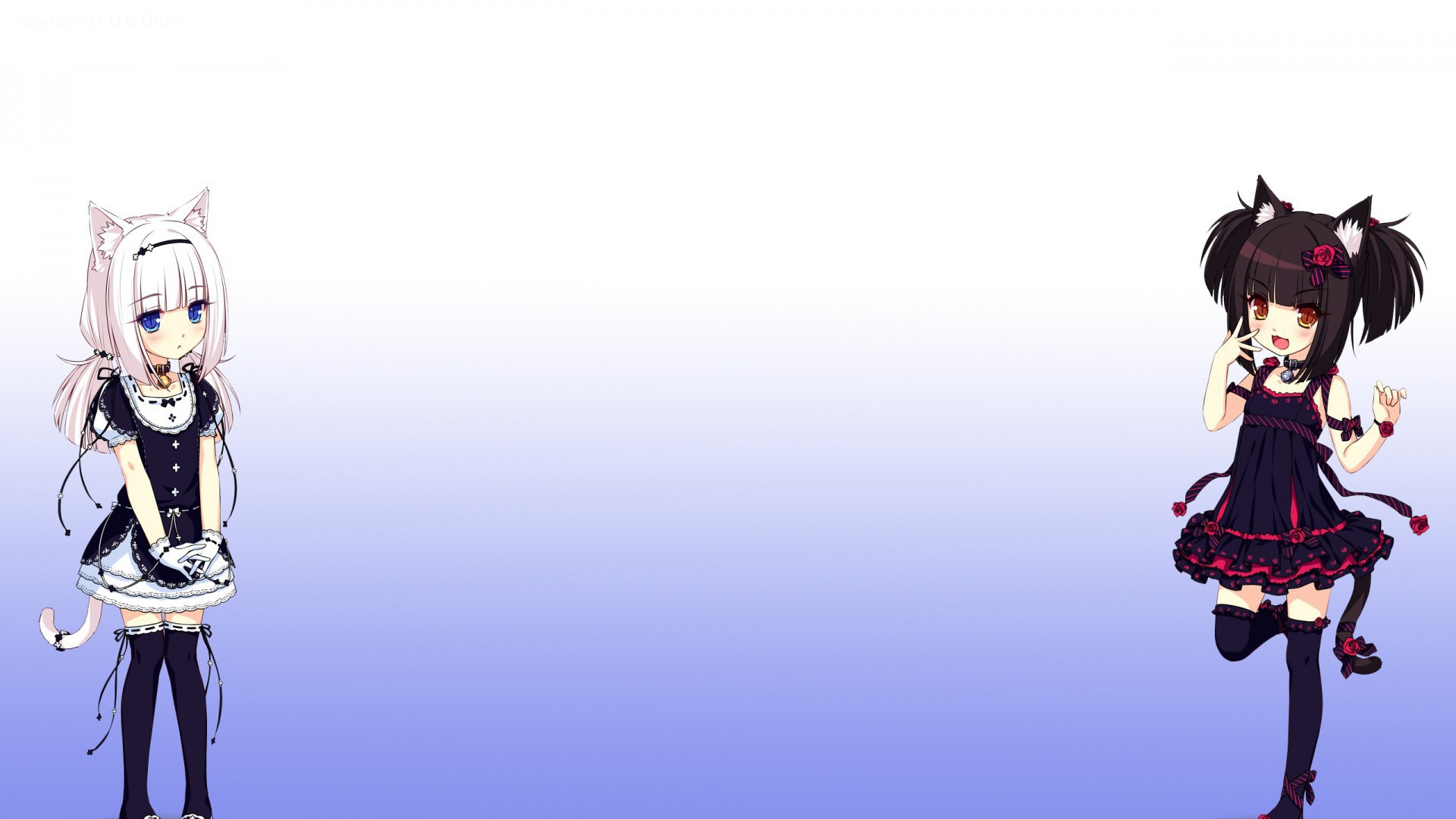Две девушки аниме Neko Para