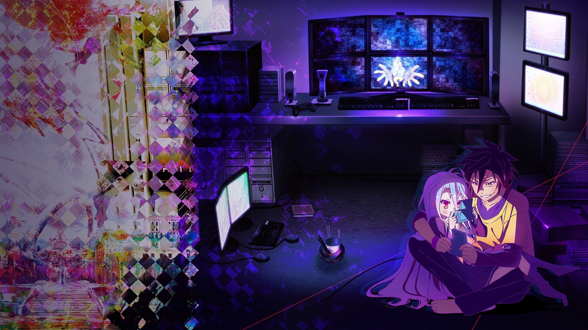 Two people in the room, anime game of survival Desktop wallpapers 1920x1080