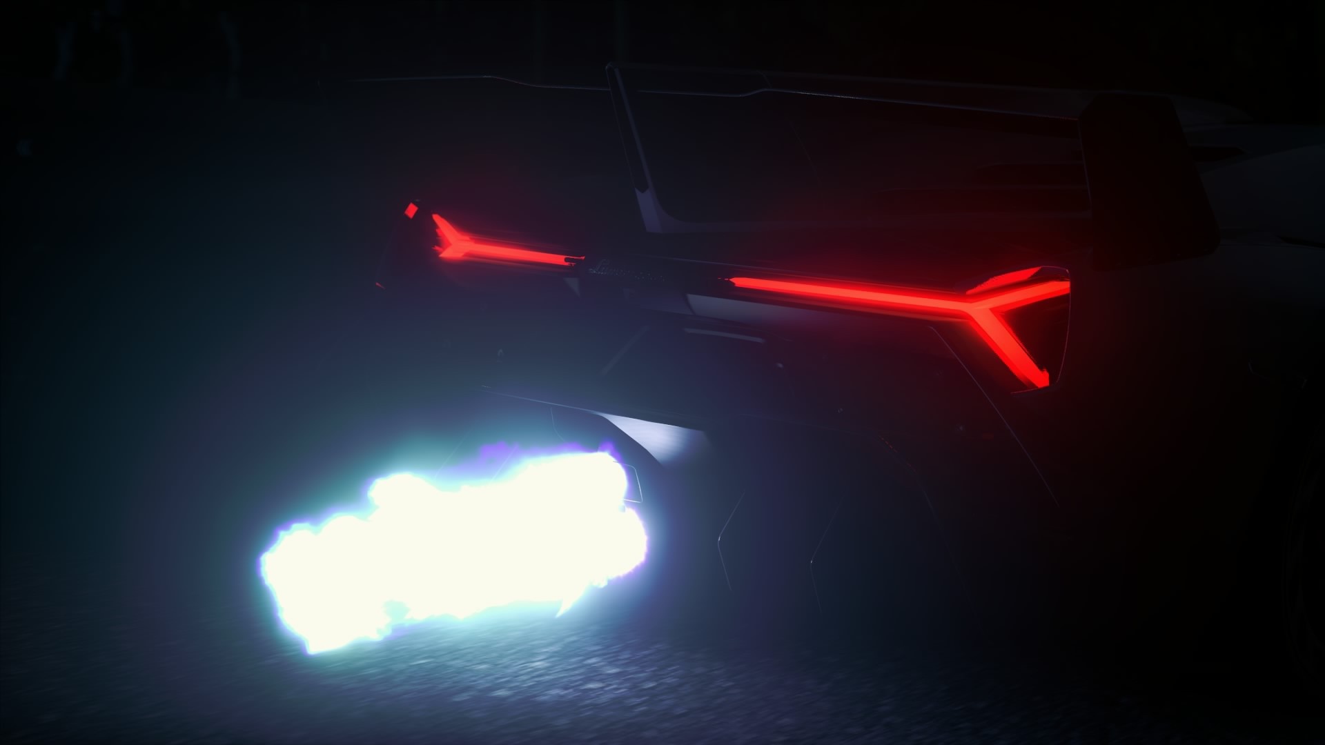 Белое пламя автомобиля Ламборгини