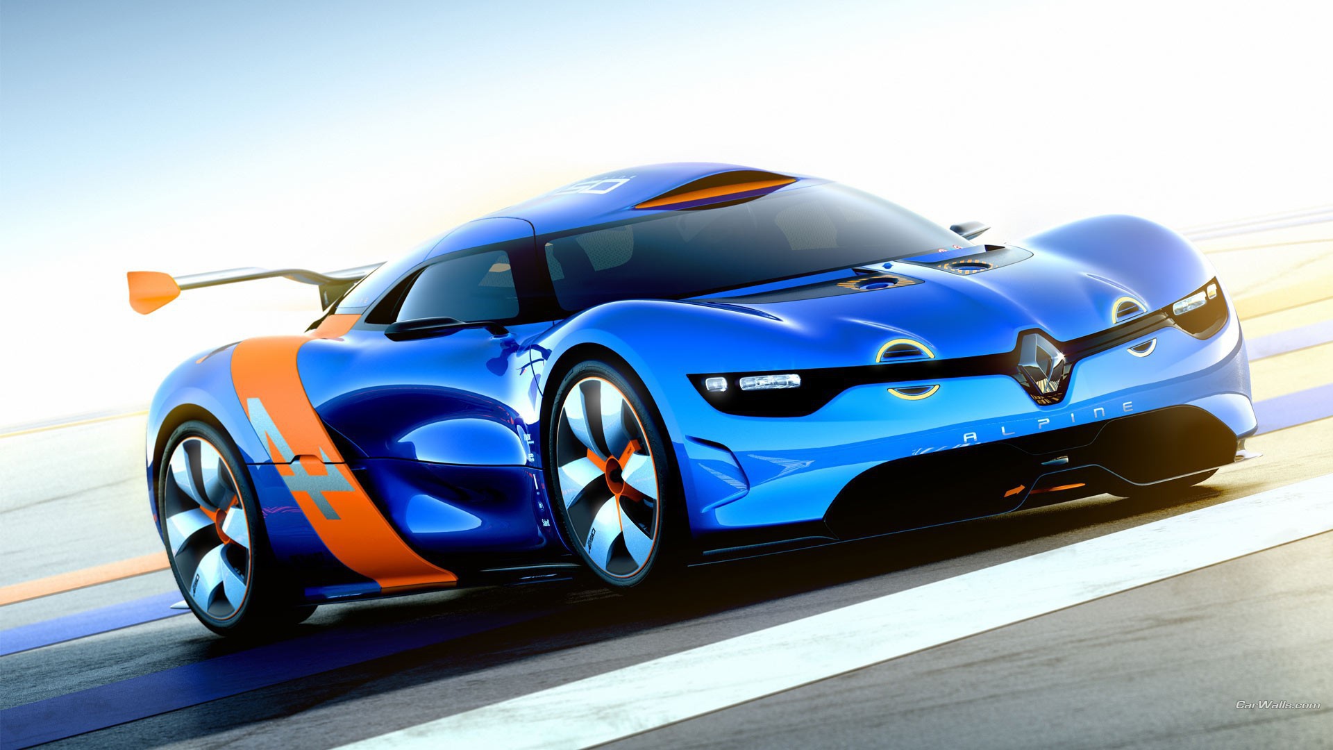Голубой автомобиль Renault Alpine
