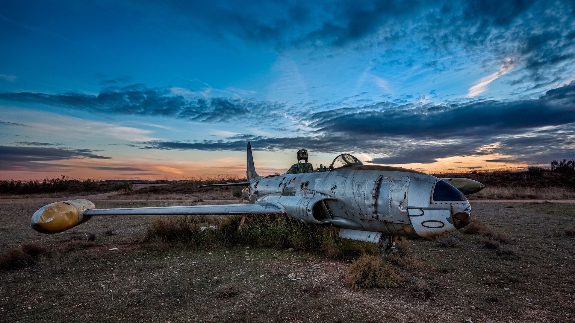 Old plane at a military airfield